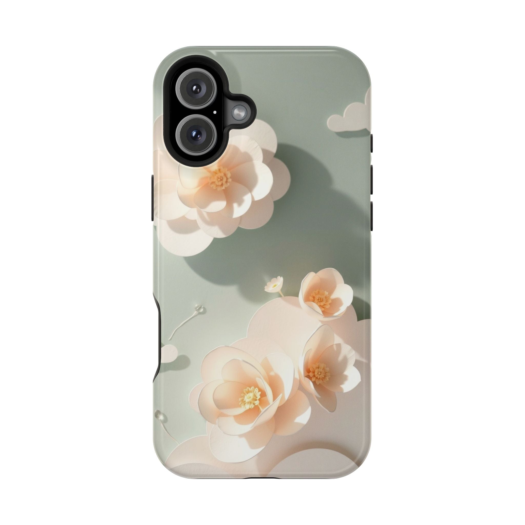 iPhone Sage And Ivory Pastel Floral Cloud Slim iPhone Everyday Designer · iPhone