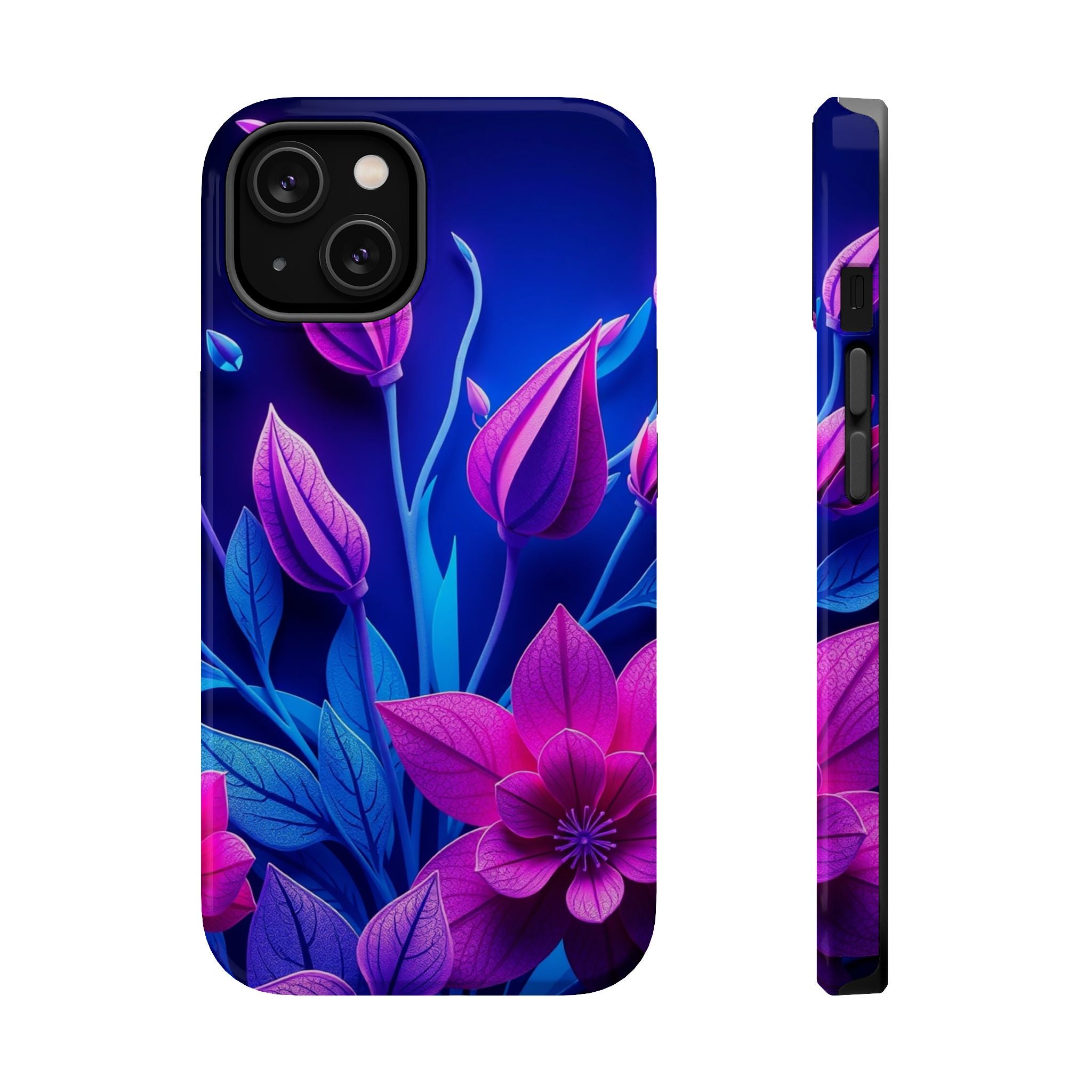 iPhone Neon Floral Paper Cut Art Bold Modern Everyday Snap Case · iPhone Case