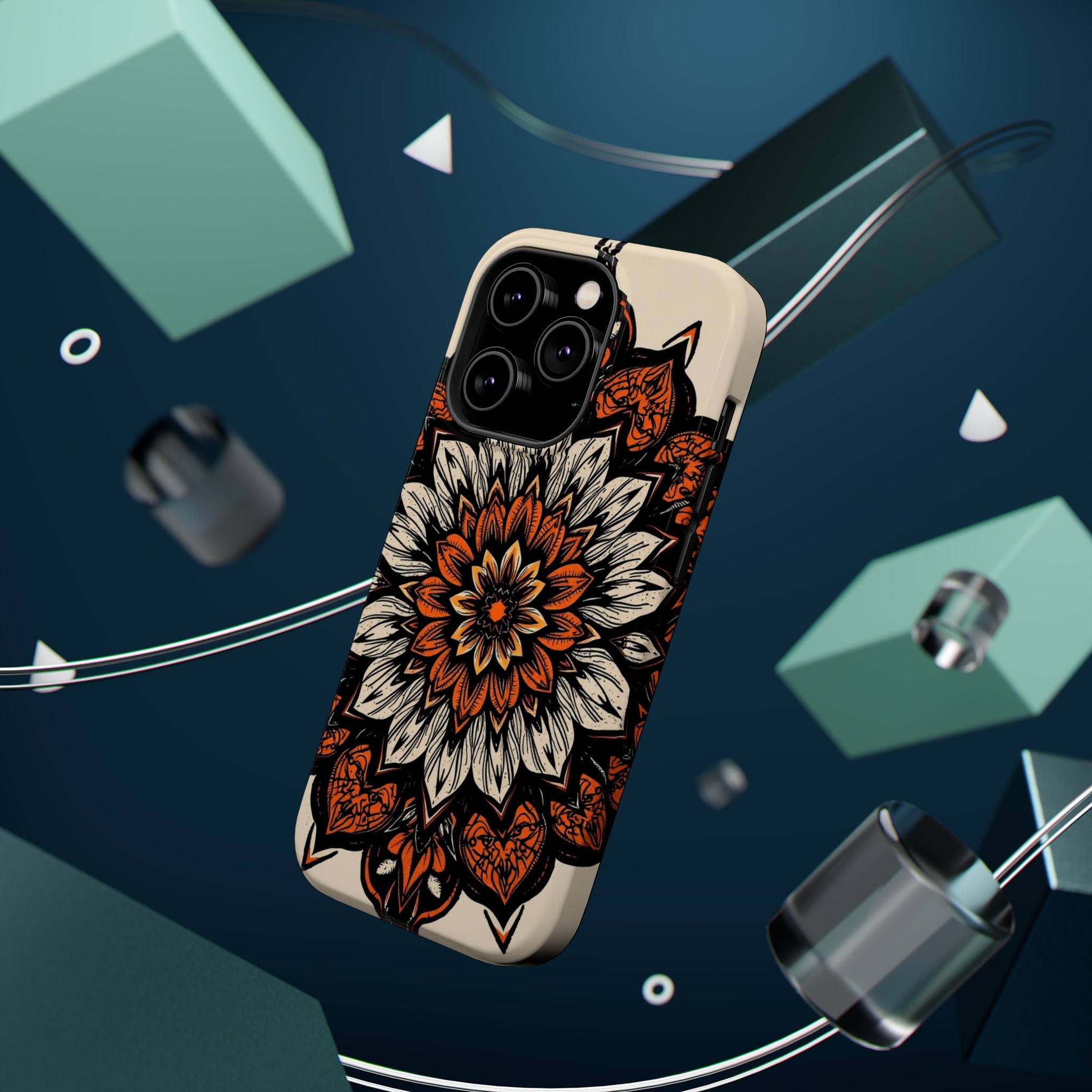 iPhone Burnt Orange And Sand Floral Mandala Slim Snap Cas Carry Case · iPhone Ca