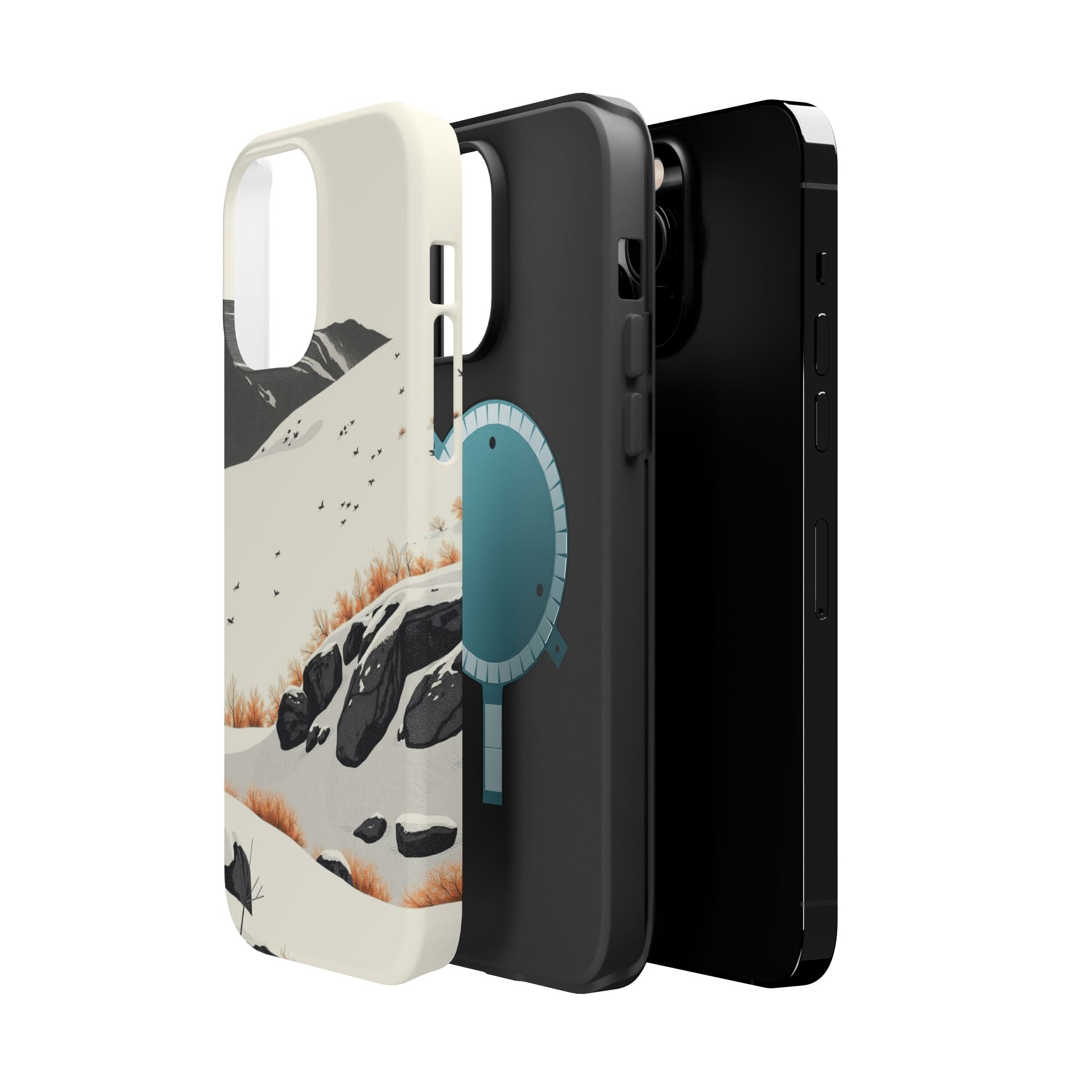 iPhone Snow Field Risograph Print Bold Modern Everyday Snap Case · iPhone Case