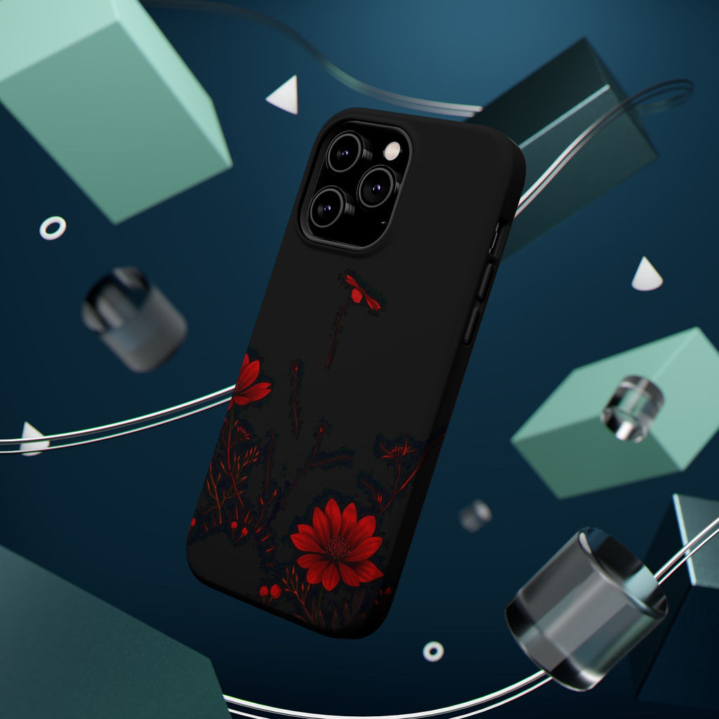 iPhone Black And Crimson Desert Flower Slim Everyday Designer Case · iPhone Case