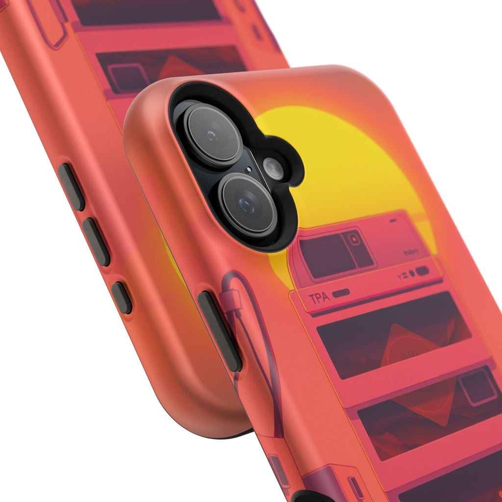 iPhone Polaroid Stack Memory Neon Cyberpunk Slim Everyday Designer Case · iPhone