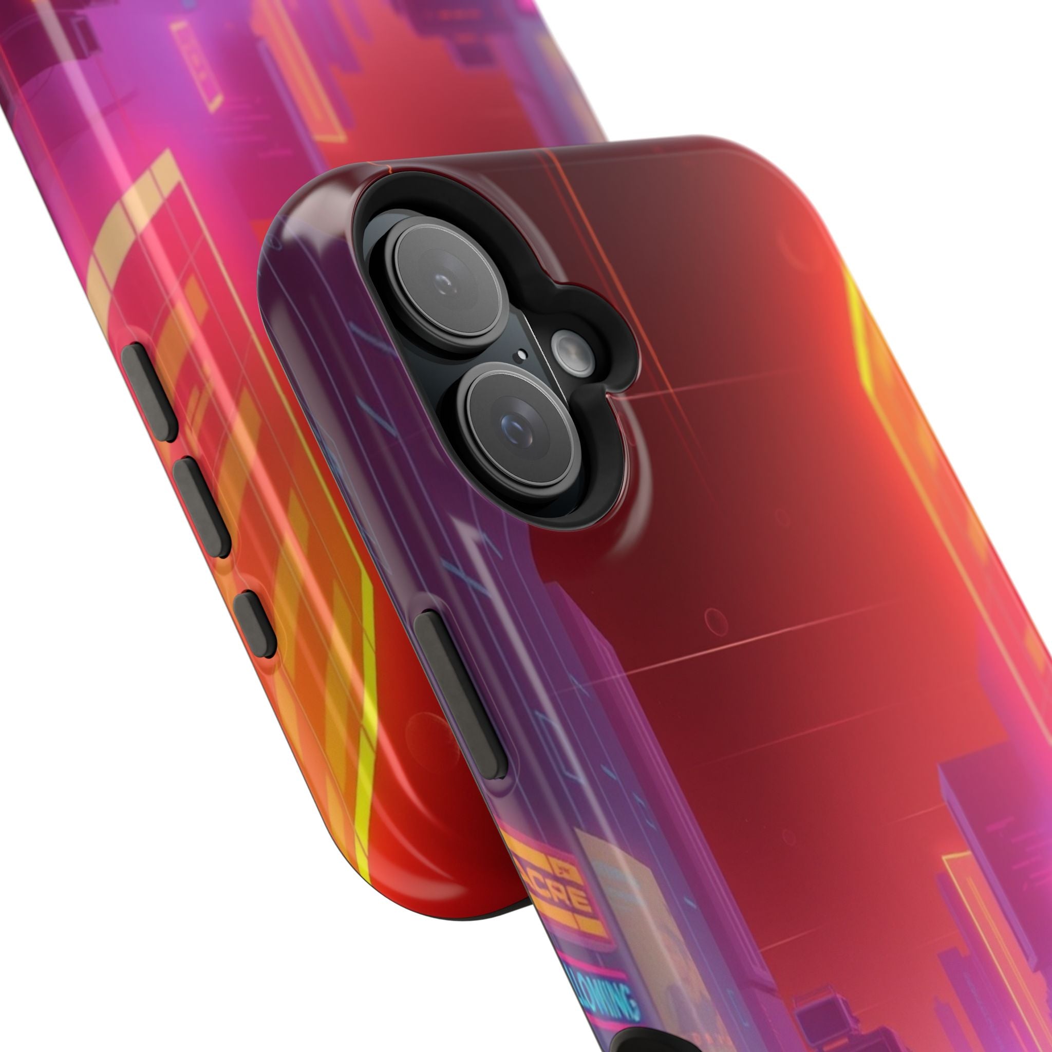 iPhone Dreamy 80s Grid Synthwave Design Slim Everyday Designer Case · iPhone Cas