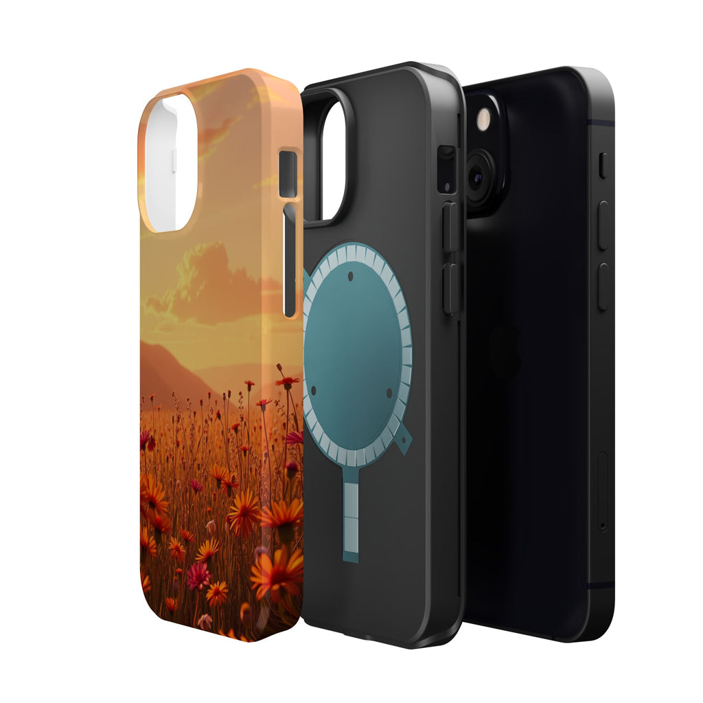 iPhone Sunset Amber And Peach Wildflower Field Soft iPhone Finish · iPhone Case
