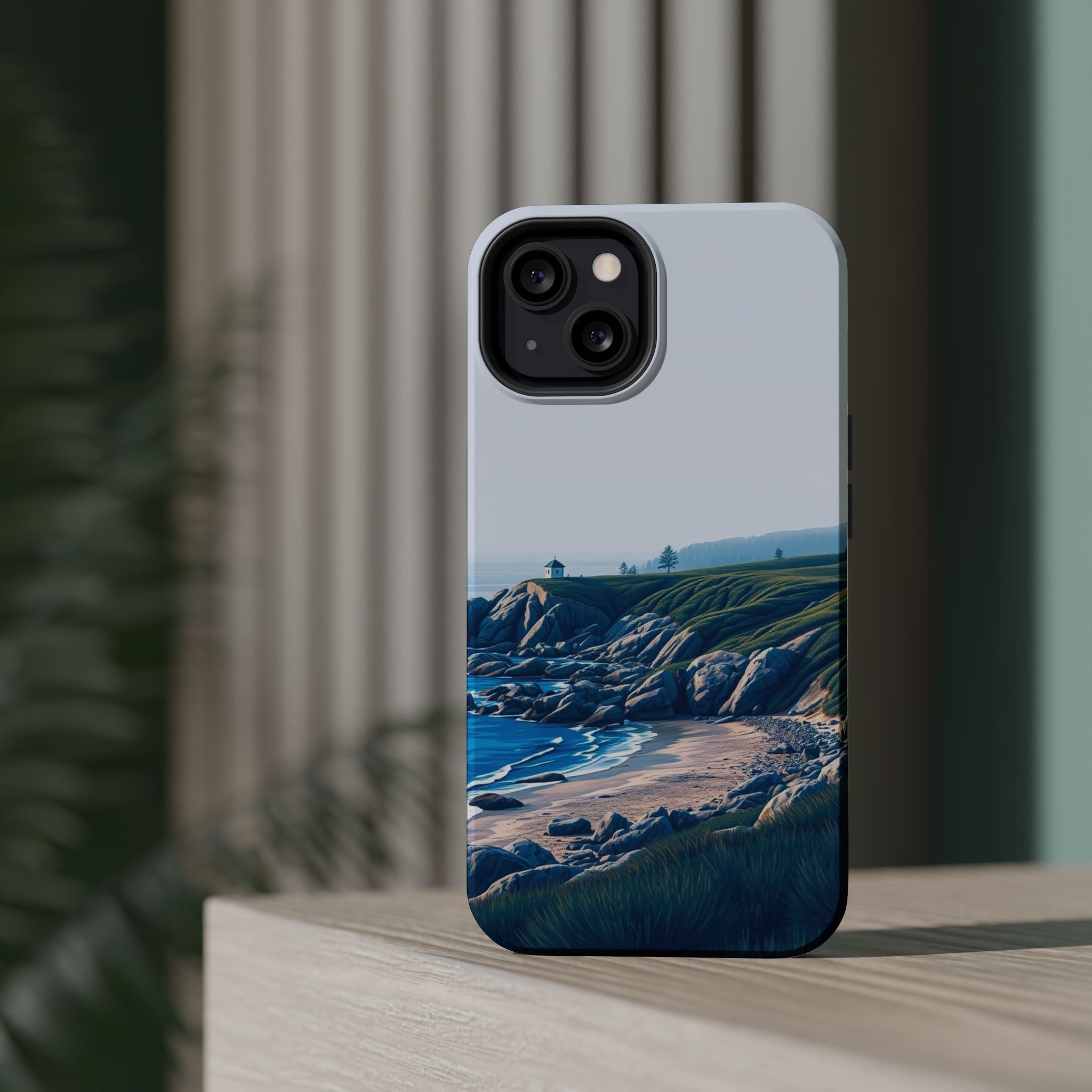 iPhone Midnight Blue And Silver Pebble Beach Soft iPhone 20 Finish · iPhone Case