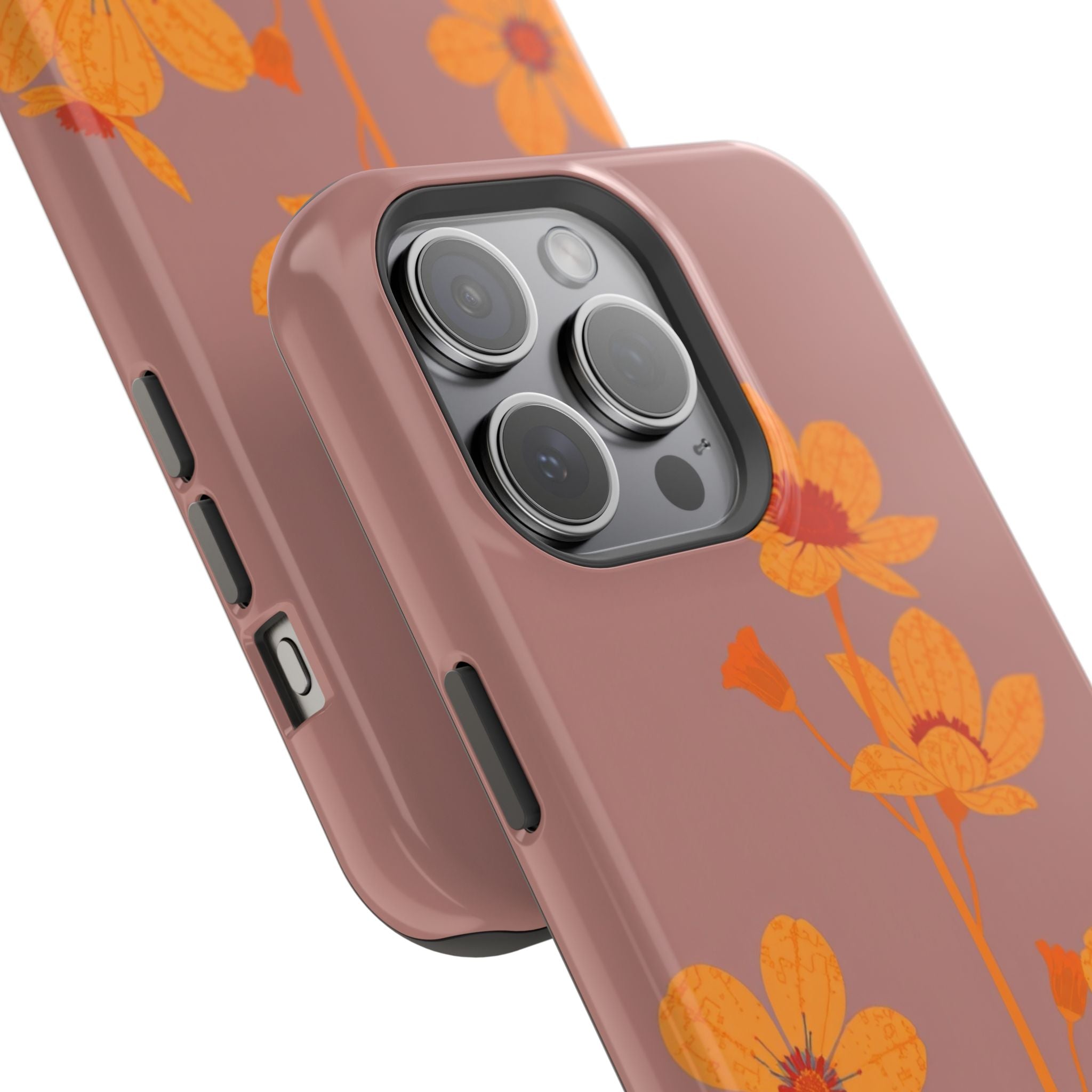iPhone Floral Silhouette Pastel Kawaii Slim Everyday Designer Case · iPhone Case