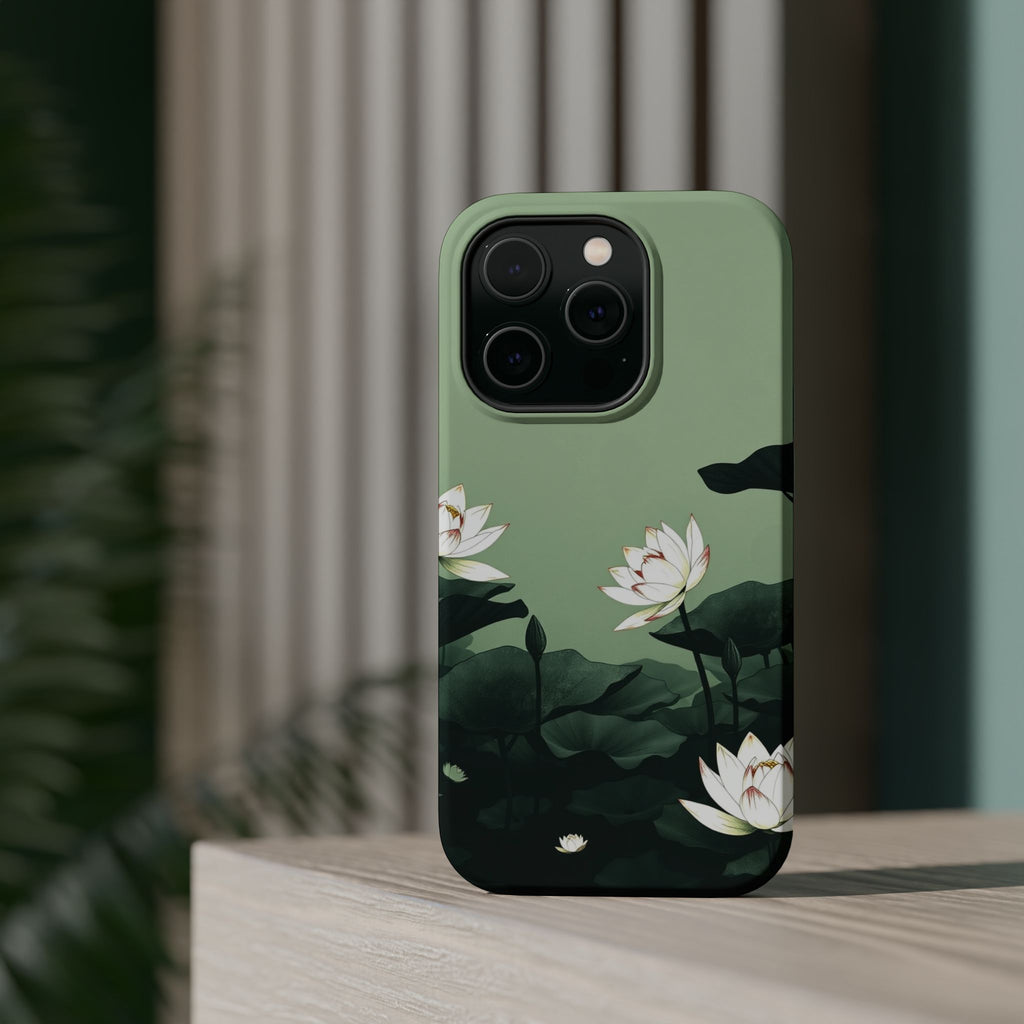 iPhone Sage And Ivory Lotus Pond Bold Modern Everyday Snap Case · iPhone Case