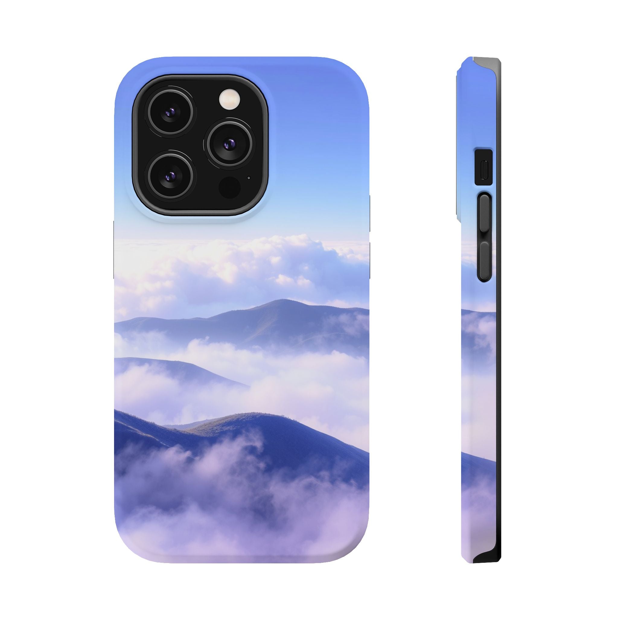 iPhone Dreamy Fog Rolling Over Hills Design Soft iPhone 20 Finish · iPhone Case