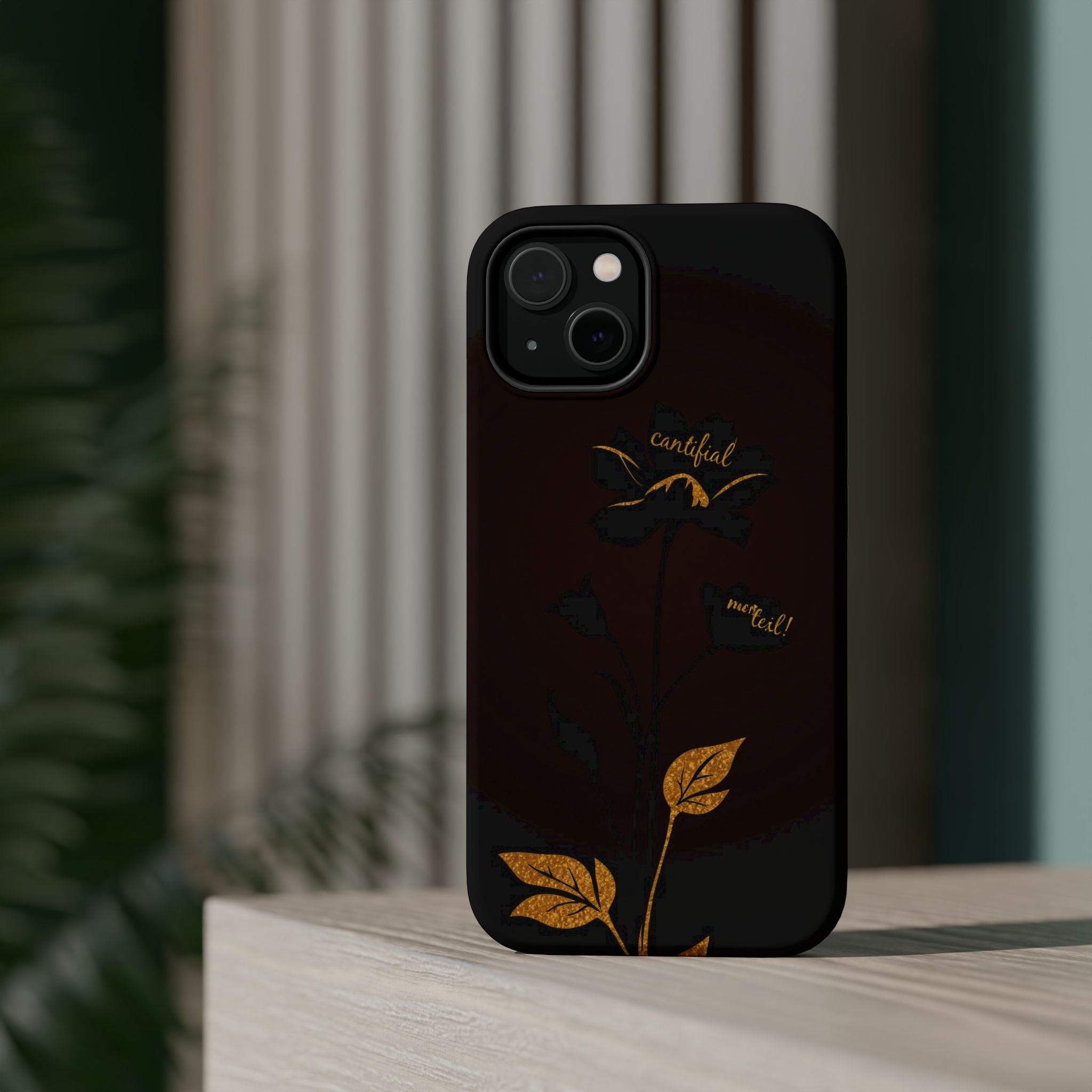 iPhone Earthy Floral Silhouette Design Slim Everyday Designer Case · iPhone Case