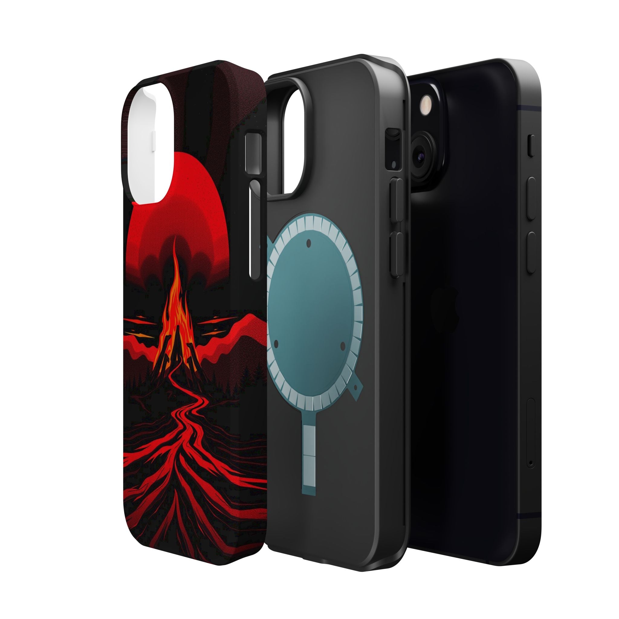 iPhone Black And Crimson Wildfire Glow Slim Everyday Designer Case · iPhone Case