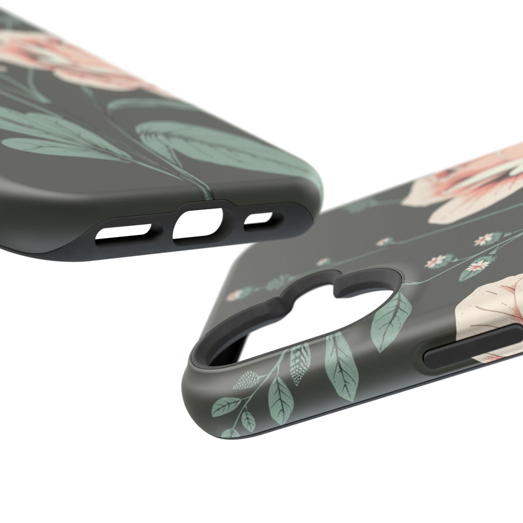 iPhone Mint And Blush Vintage Botanical Print Slim Everyday Designer Case · iPho