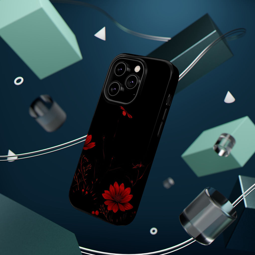 iPhone Black And Crimson Desert Flower Slim Everyday Designer Case · iPhone Case