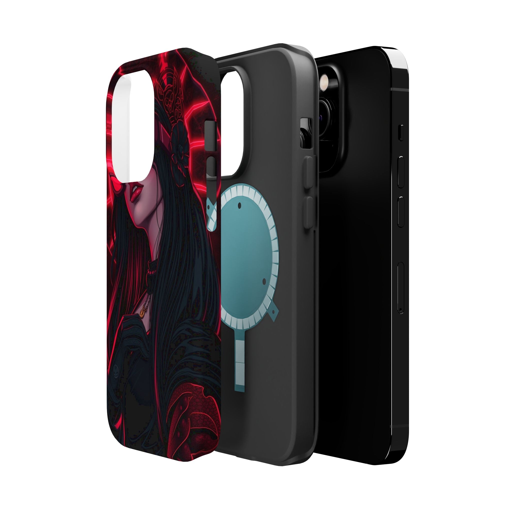 iPhone Black And Crimson Art Nouveau Female Slim Everyday Designer Case · iPhone