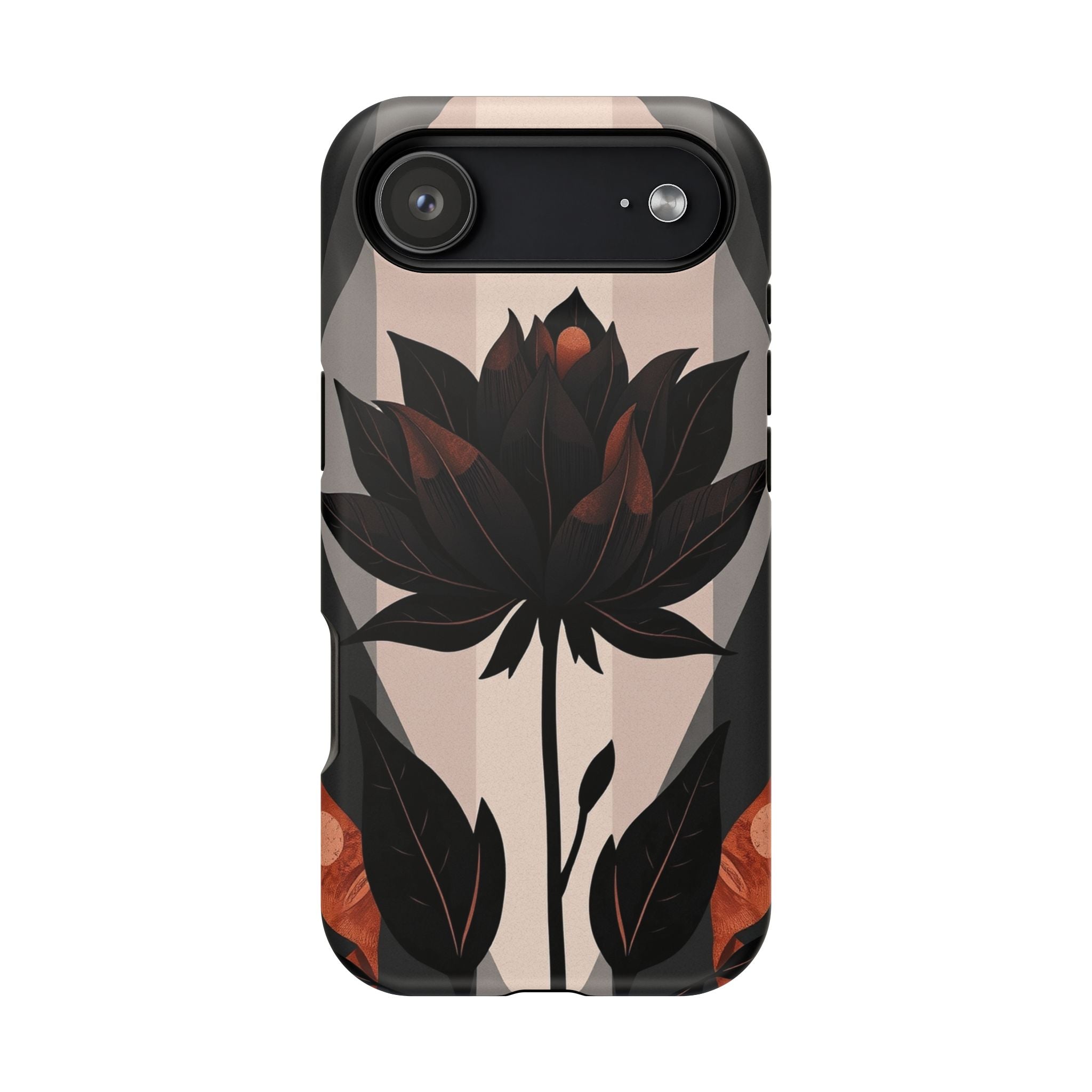 iPhone Charcoal And Copper Floral Silhouette Slim iPhone Everyday · iPhone Case