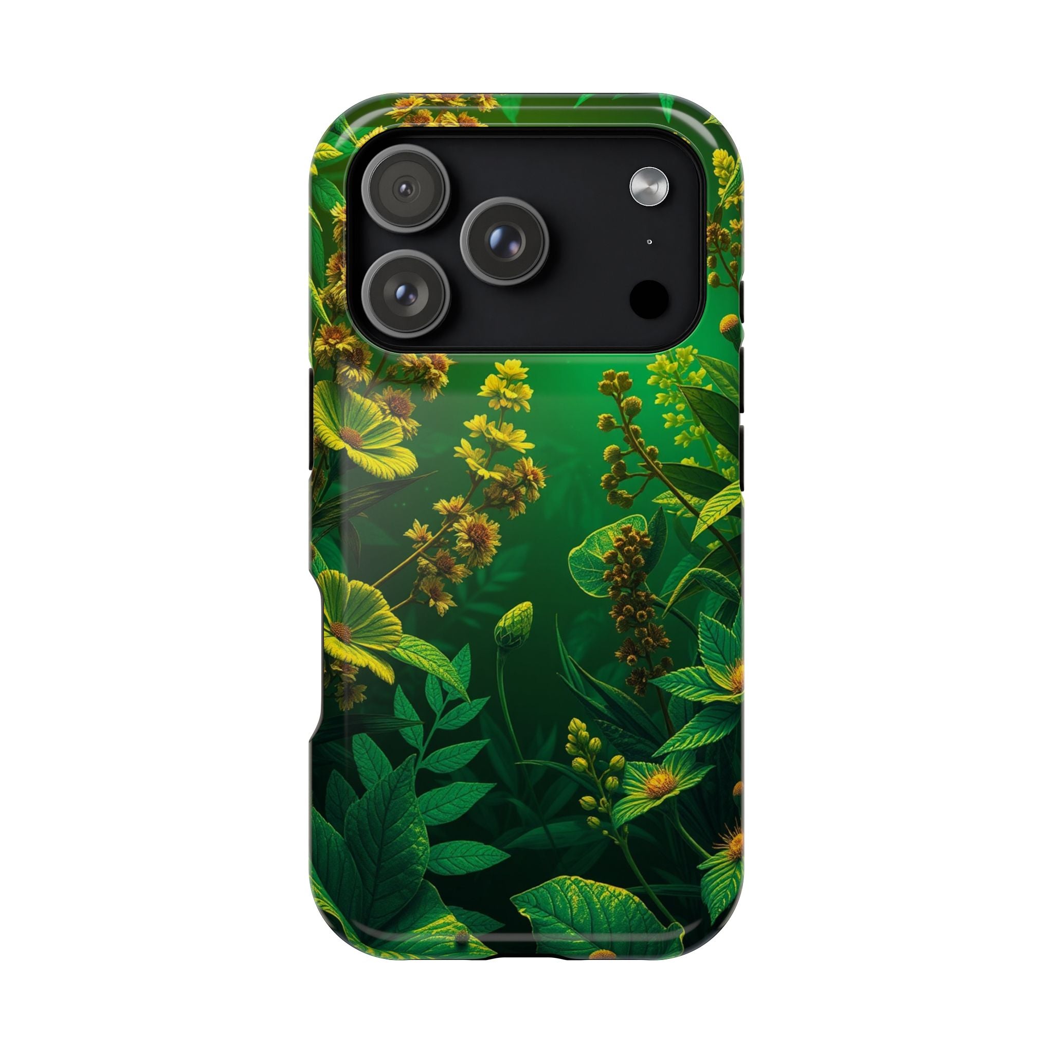 iPhone Emerald Green And Gold Vintage Botanicals Print Slim Snap Case · iPhone C