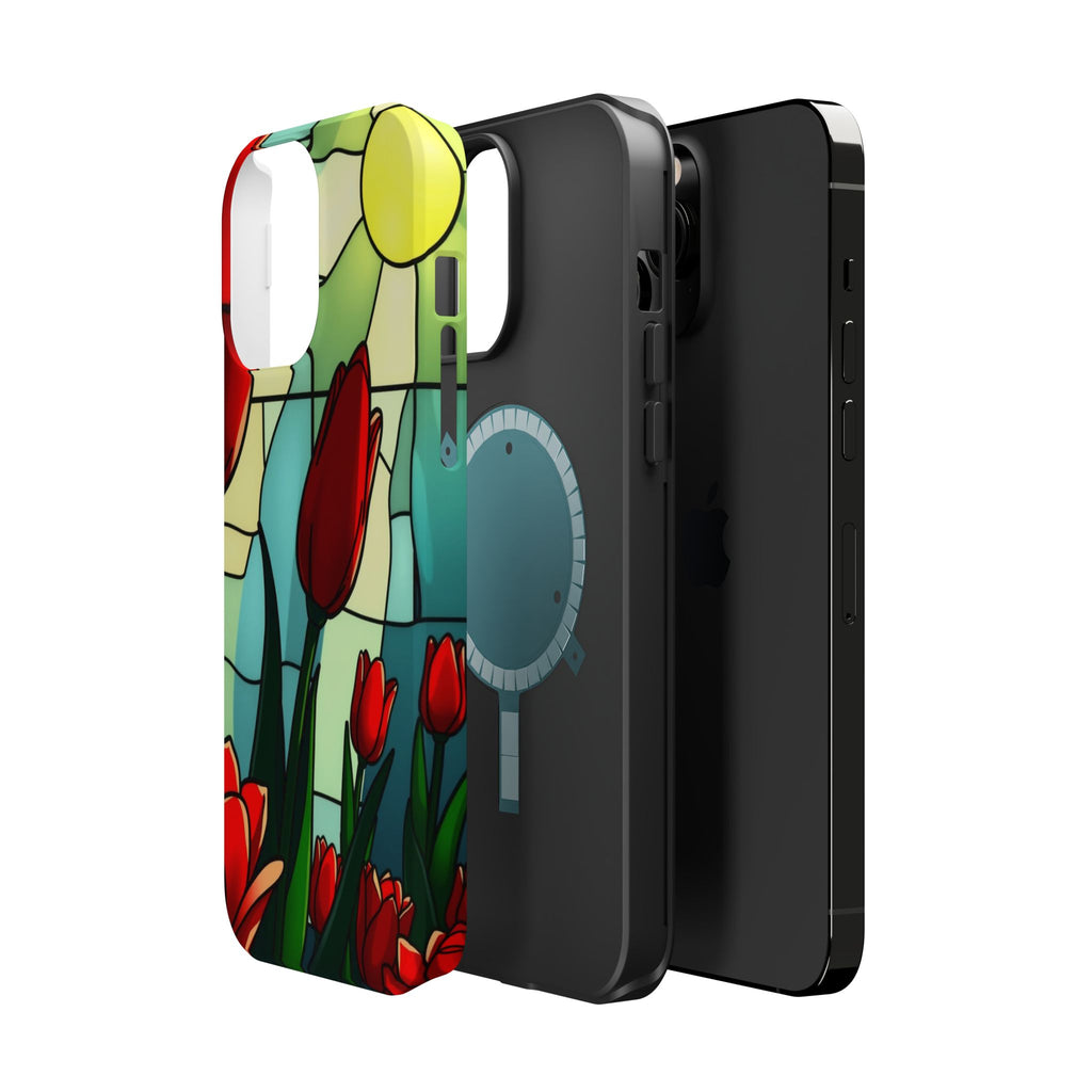 iPhone Tulip Row Stained Glass Slim Everyday Designer Case · iPhone Case