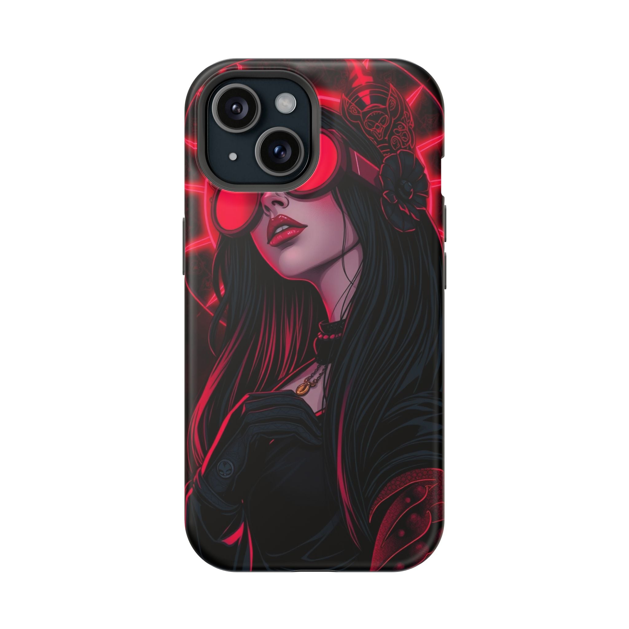 iPhone Black And Crimson Art Nouveau Female Slim Everyday Designer Case · iPhone