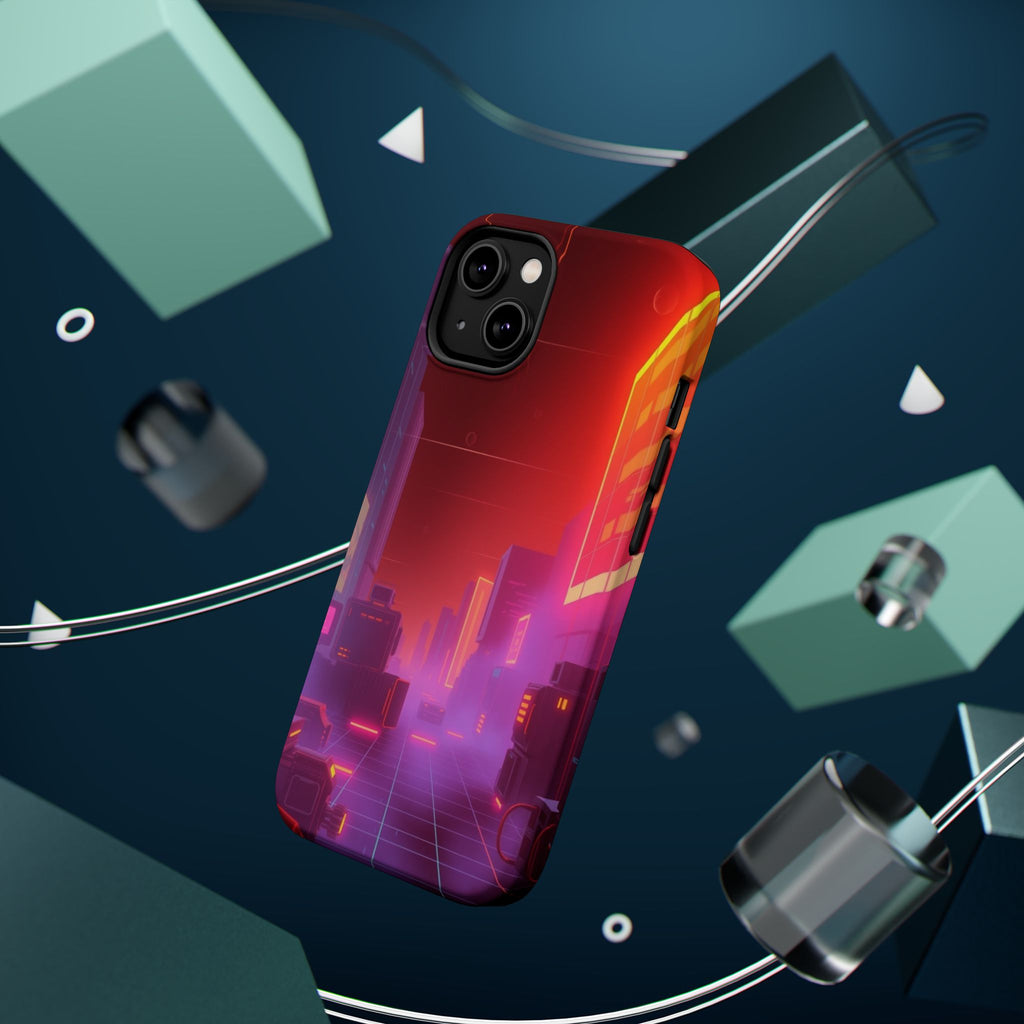 iPhone Dreamy 80s Grid Synthwave Design Slim Everyday Designer Case · iPhone Cas