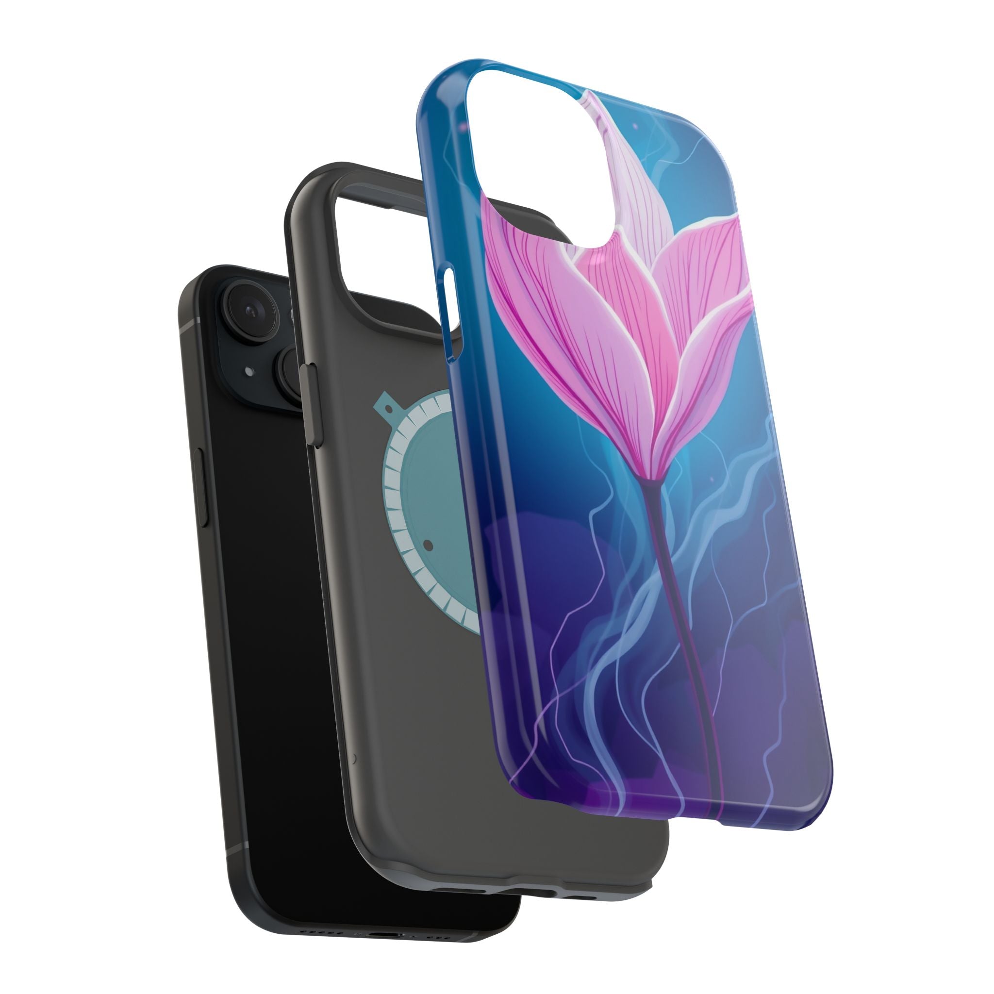 iPhone Cyan And Magenta Petal Storm Slim Everyday Designer Case · iPhone Case