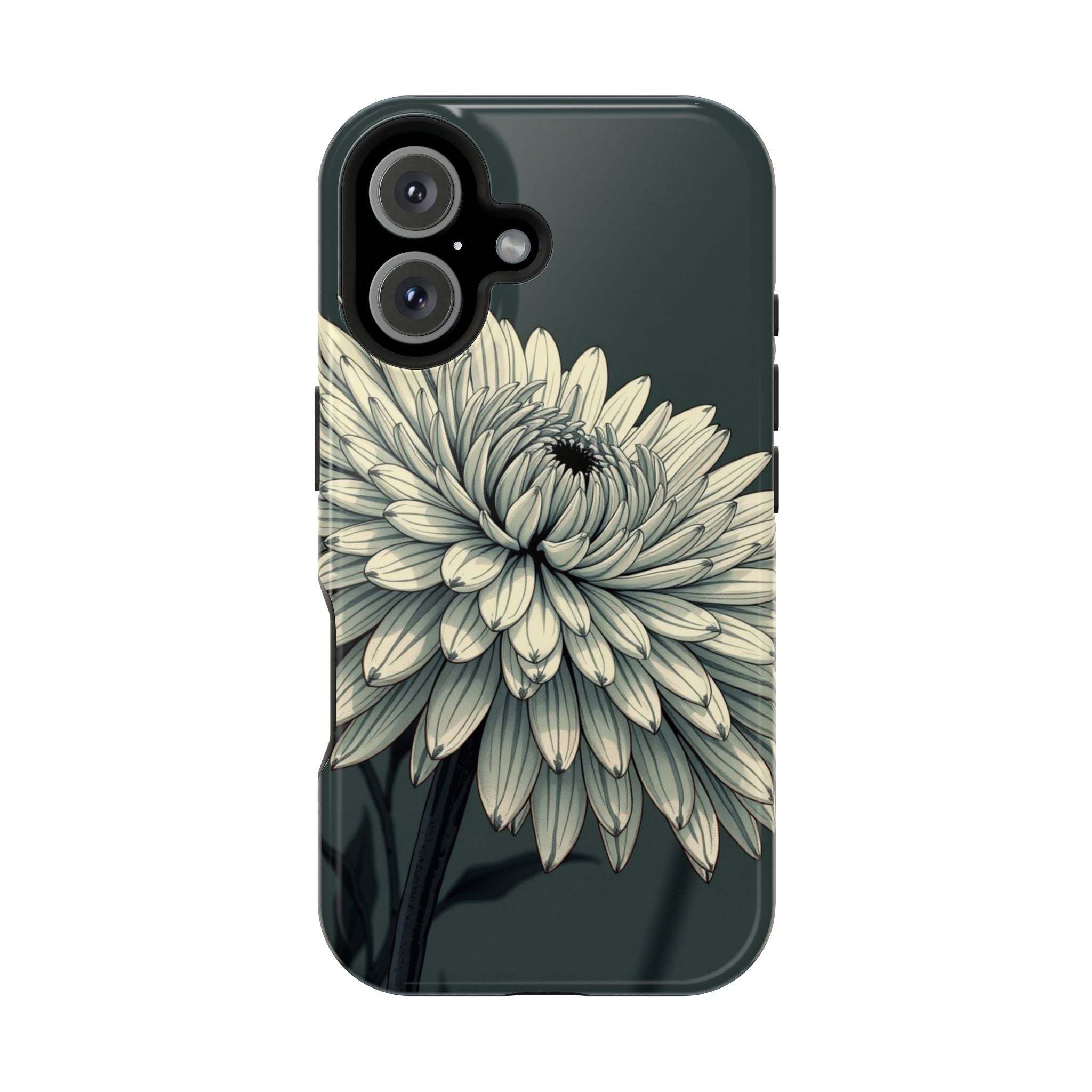 iPhone Chrysanthemum Classic Dark Gothic Ink Carry Case Slim Snap Case · iPhone
