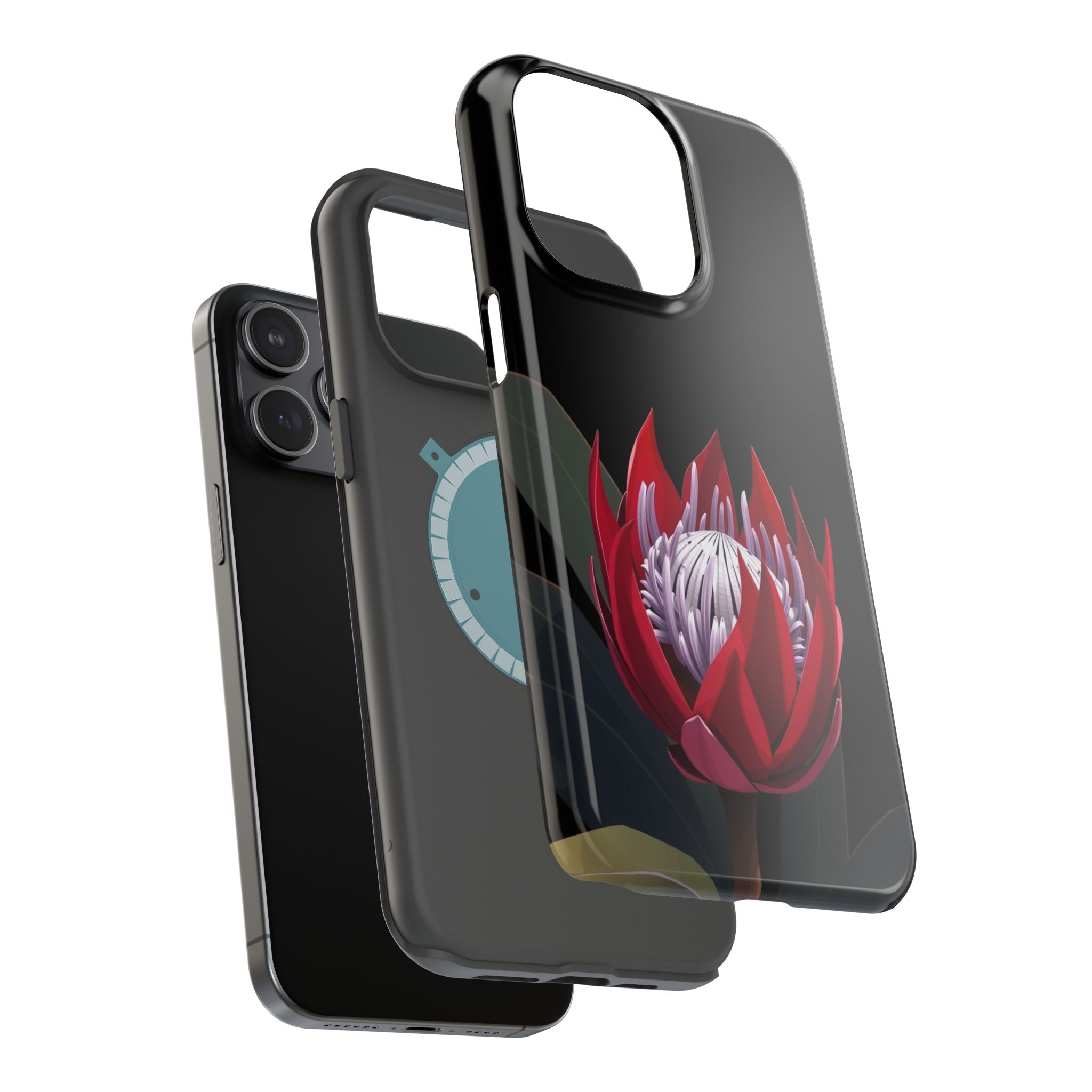 iPhone Black And Crimson Protea Bold Slim Everyday Designer Case · iPhone Case
