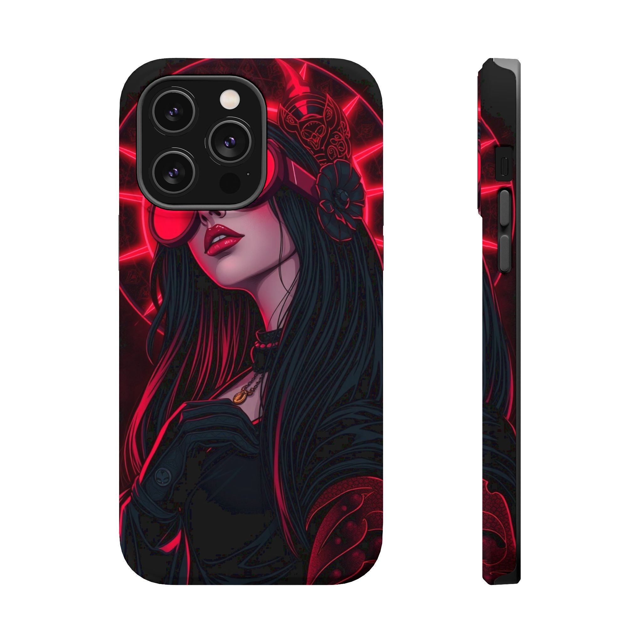 iPhone Black And Crimson Art Nouveau Female Slim Everyday Designer Case · iPhone
