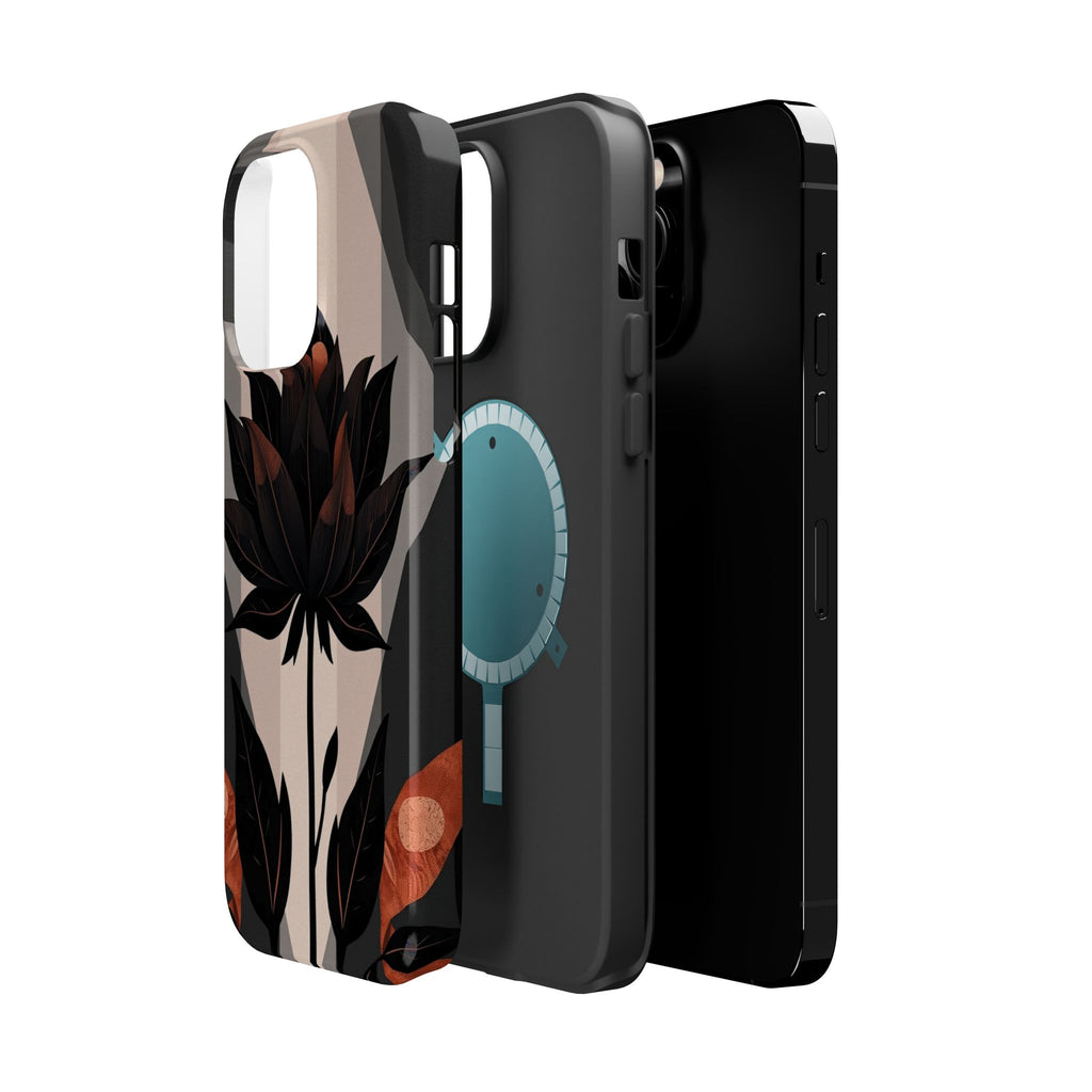 iPhone Charcoal And Copper Floral Silhouette Slim iPhone Everyday · iPhone Case