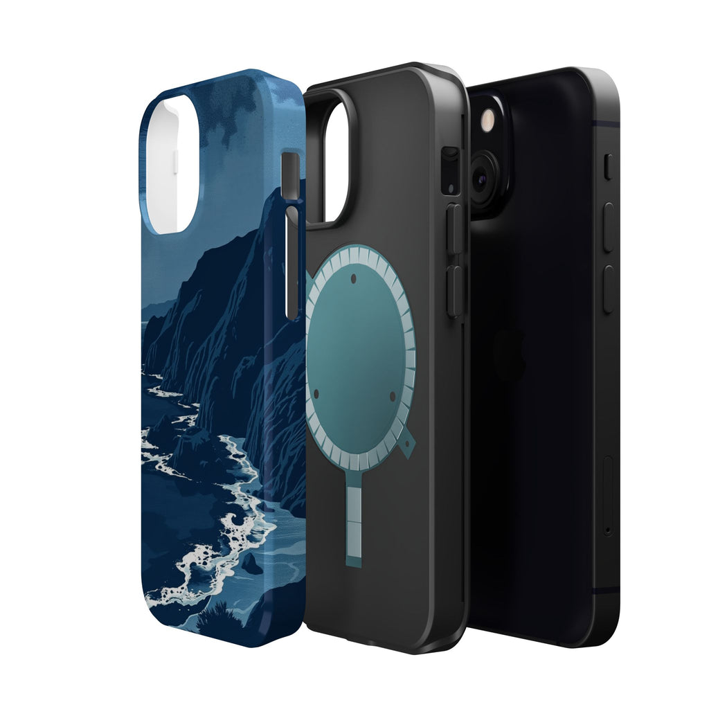 iPhone Midnight Blue And Silver Hibiscus Coast Carry Case Slim Snap Case · iPhon