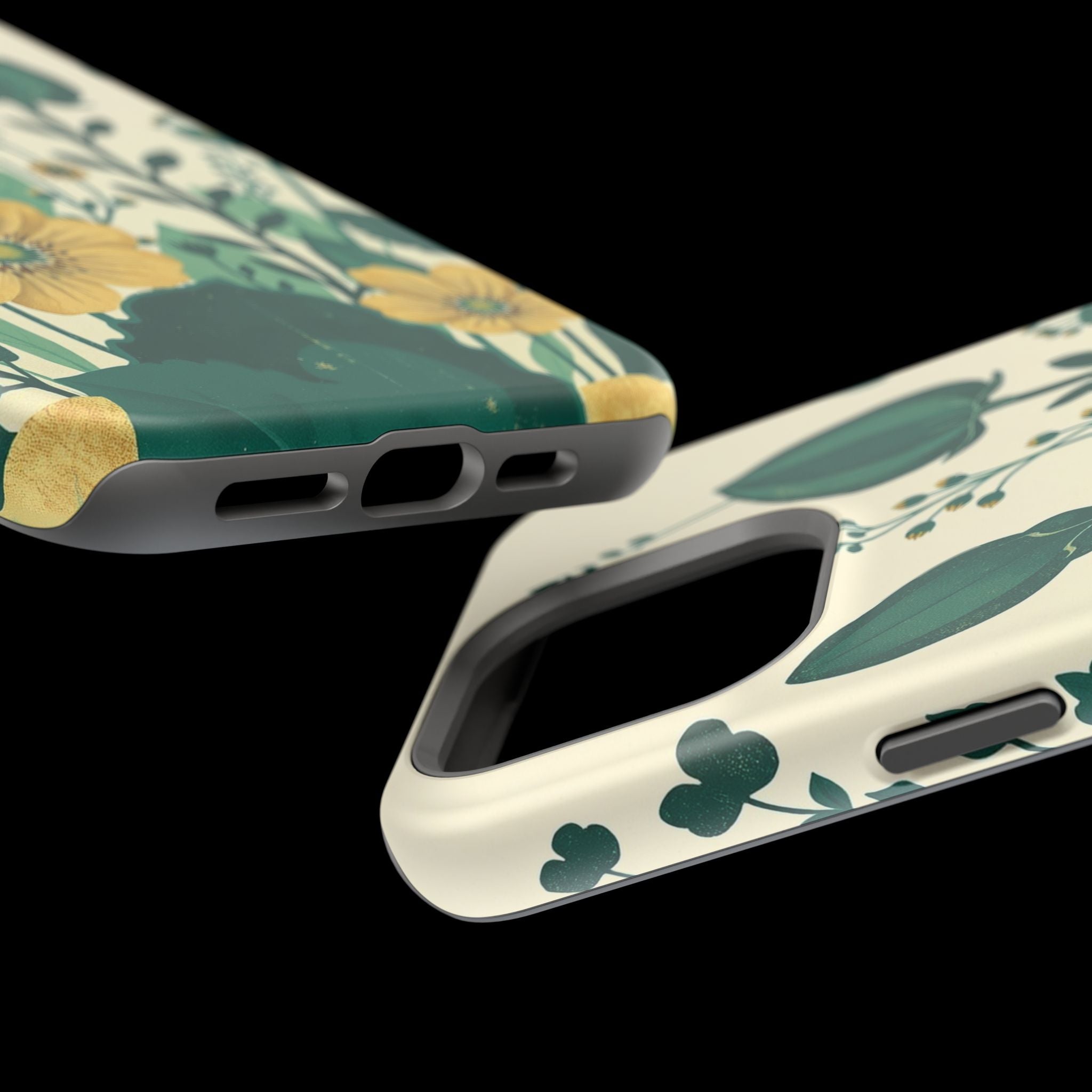iPhone Emerald Green And Gold Pressed Botanicals Clean iPhone Minimal · iPhone C