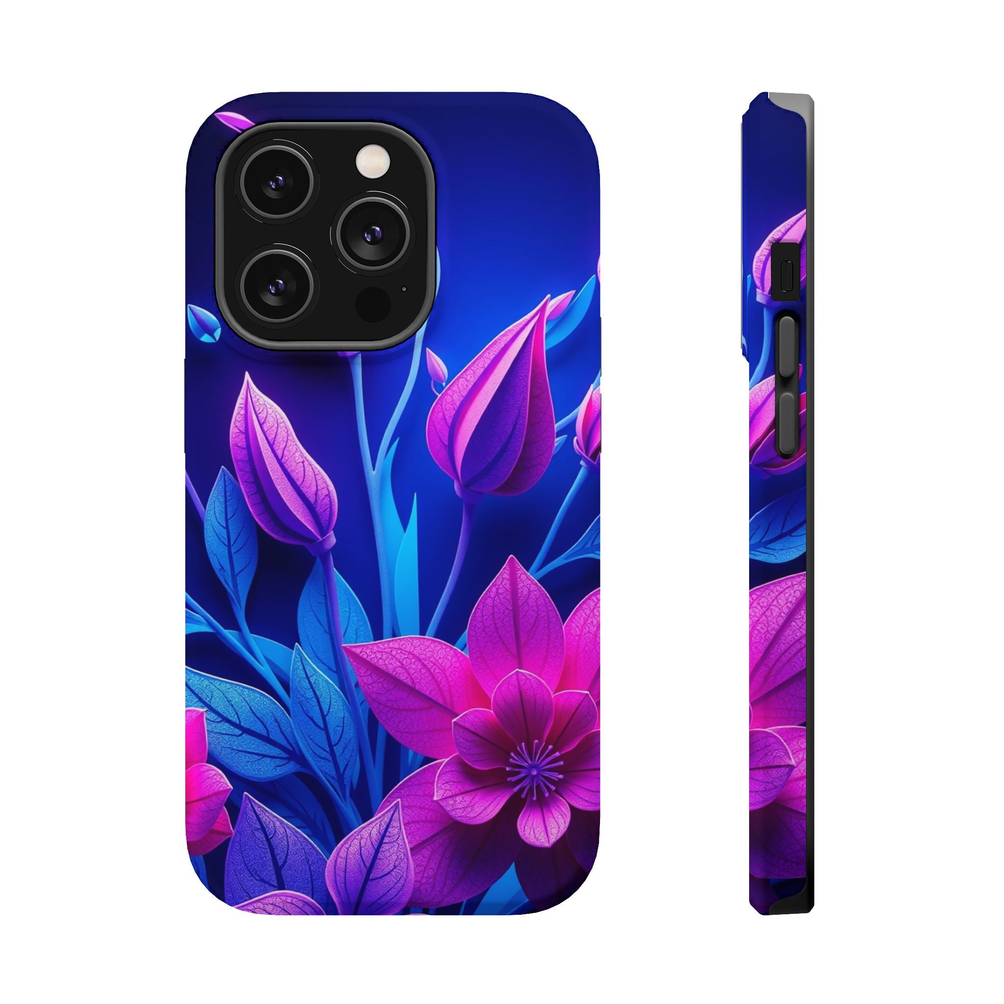 iPhone Neon Floral Paper Cut Art Bold Modern Everyday Snap Case · iPhone Case
