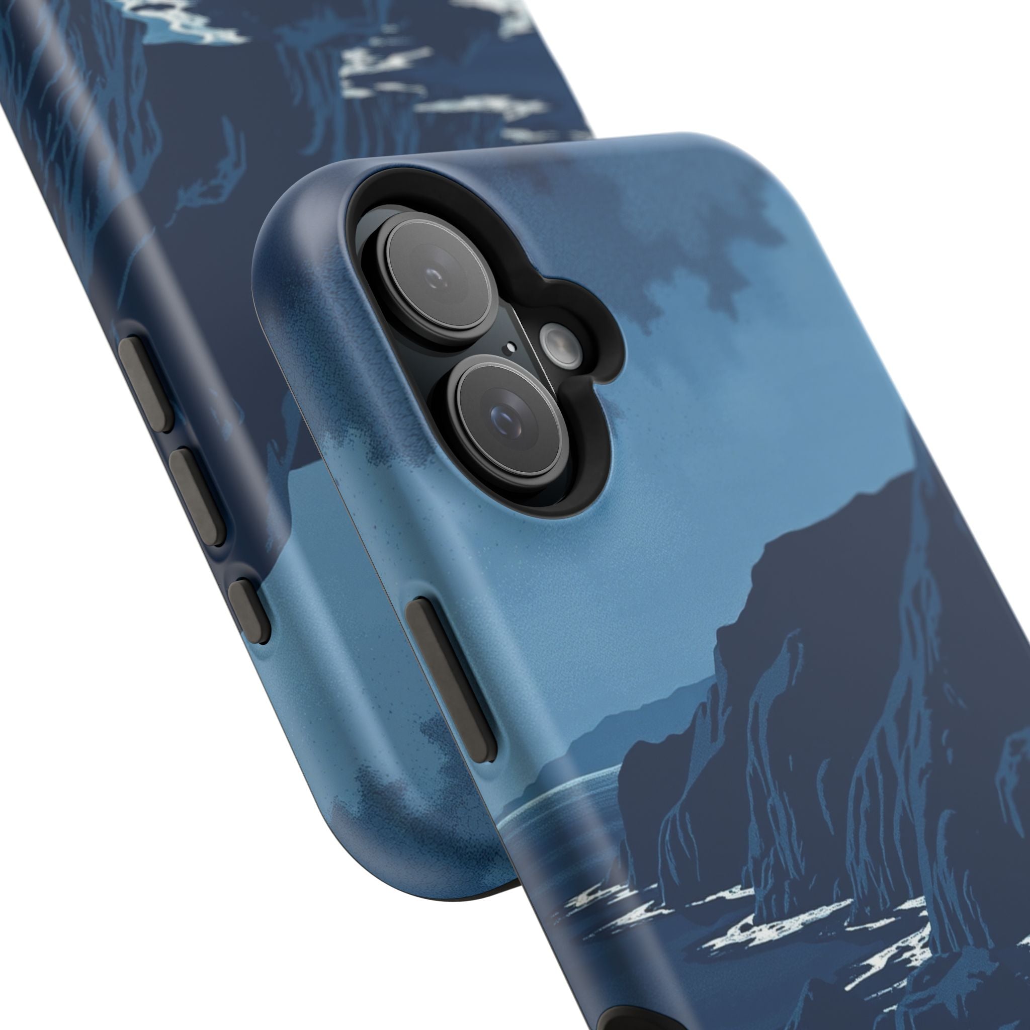 iPhone Midnight Blue And Silver Hibiscus Coast Carry Case Slim Snap Case · iPhon