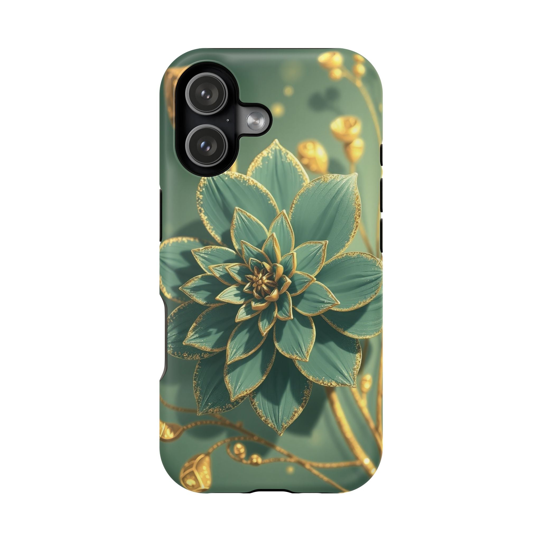 iPhone Floral Gold Foil Pixel Art -Bit Slim Everyday Designer Case · iPhone Case