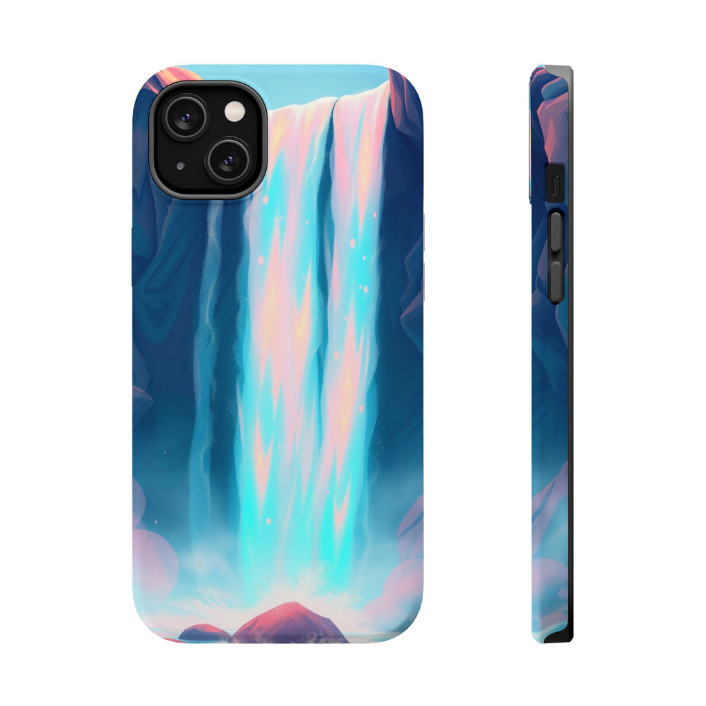 iPhone Teal And Coral Waterfall Mist Slim Everyday Designer Case · iPhone Case
