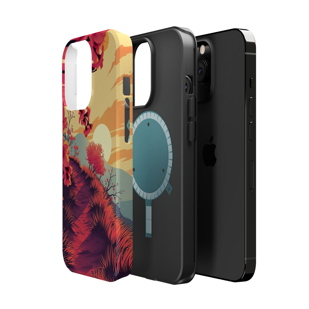 iPhone Sunset Amber And Peach Blossom Trail Soft iPhone 15 Finish · iPhone Case