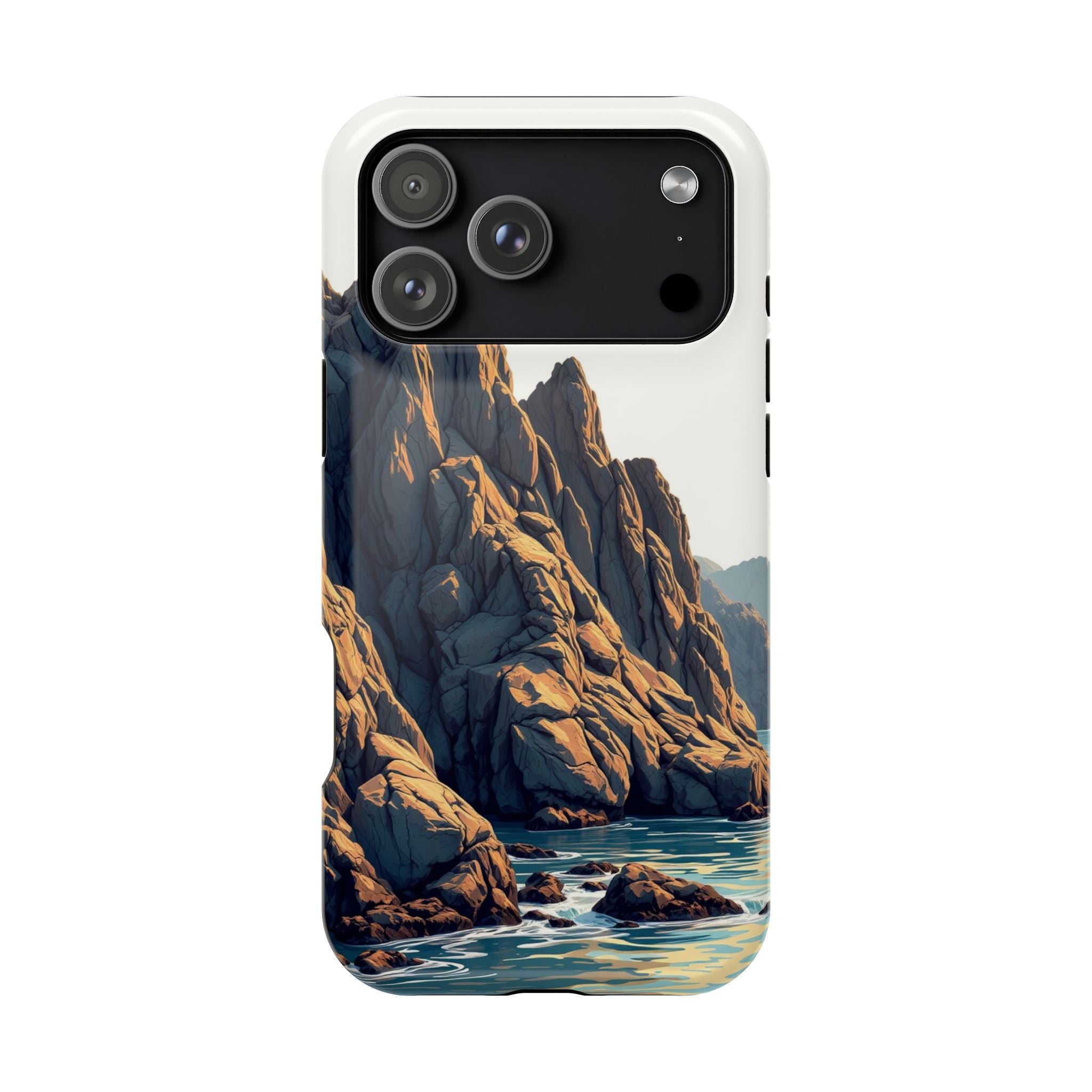 iPhone Mustard And Rust Rocky Coastline Slim Everyday iPhone Designer · iPhone C