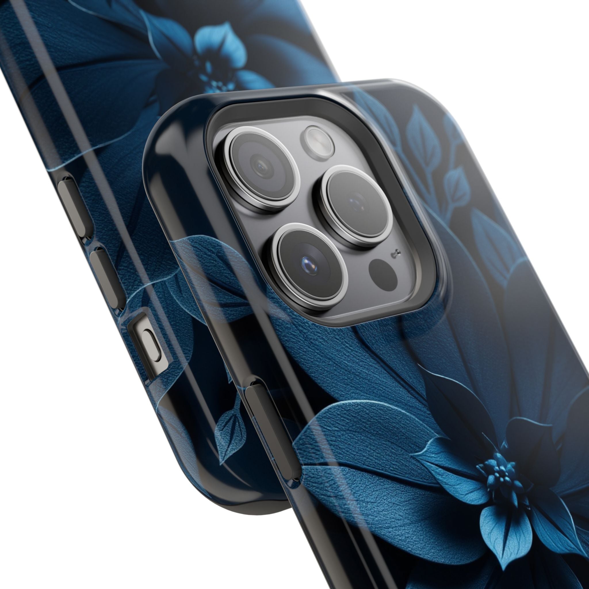 iPhone Midnight Blue And Silver Floral Dark Academia iPhone Slim · iPhone Case