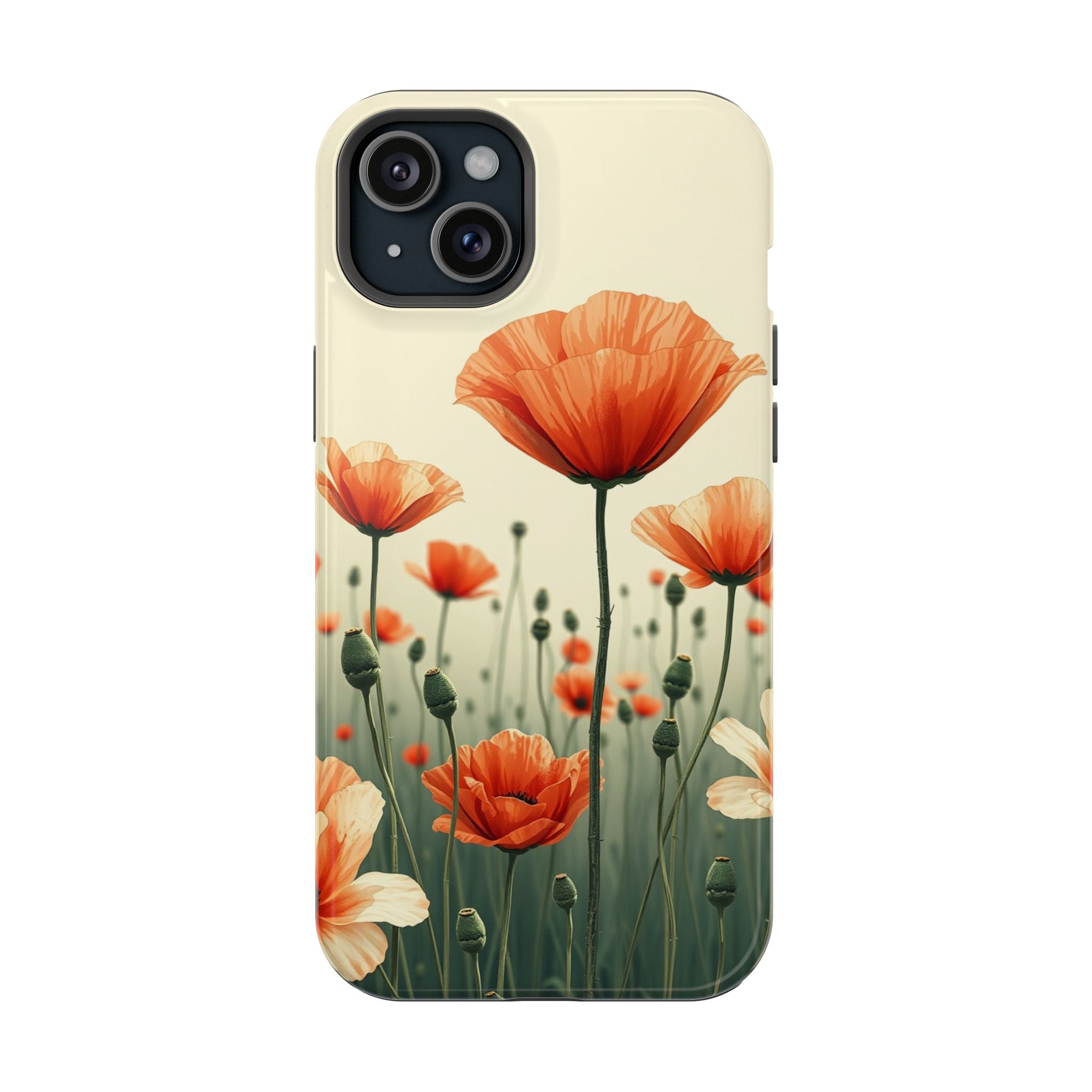 iPhone Sage And Ivory Poppy Field Bold Modern Everyday Snap Case · iPhone Case