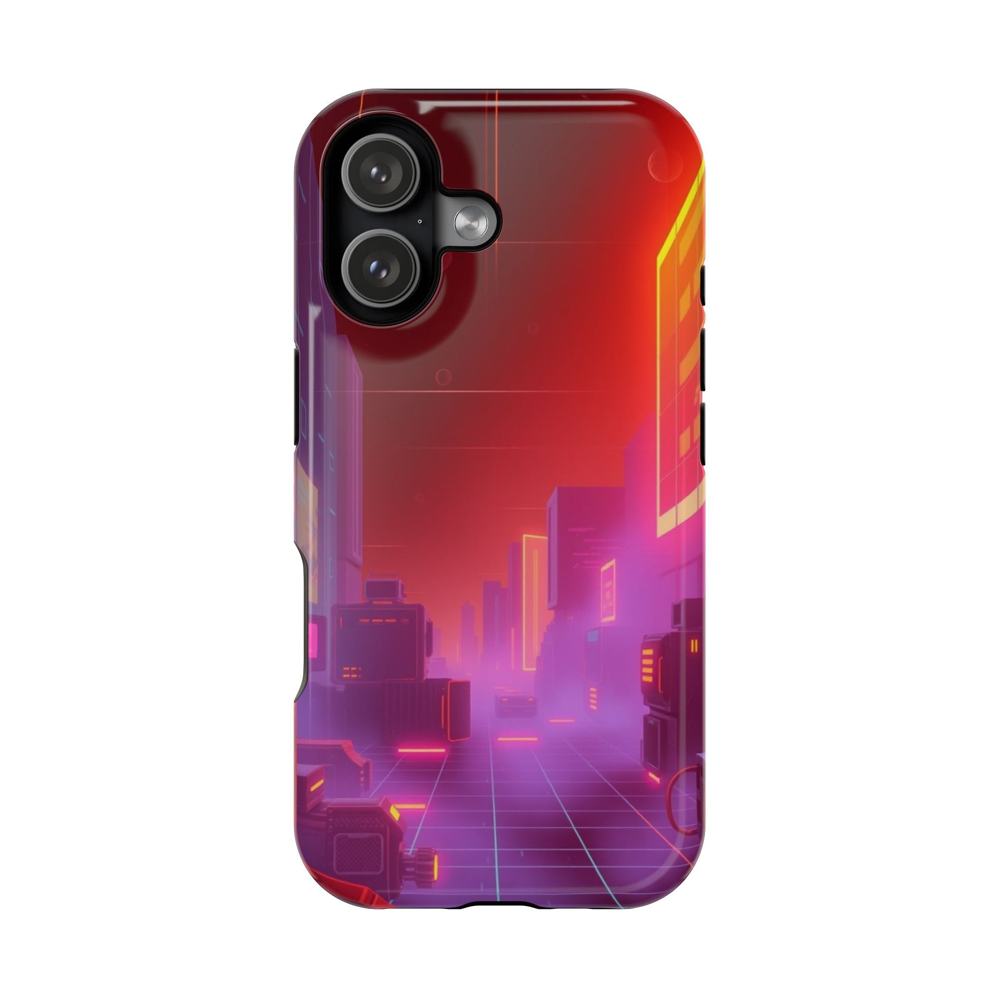 iPhone Dreamy 80s Grid Synthwave Design Slim Everyday Designer Case · iPhone Cas