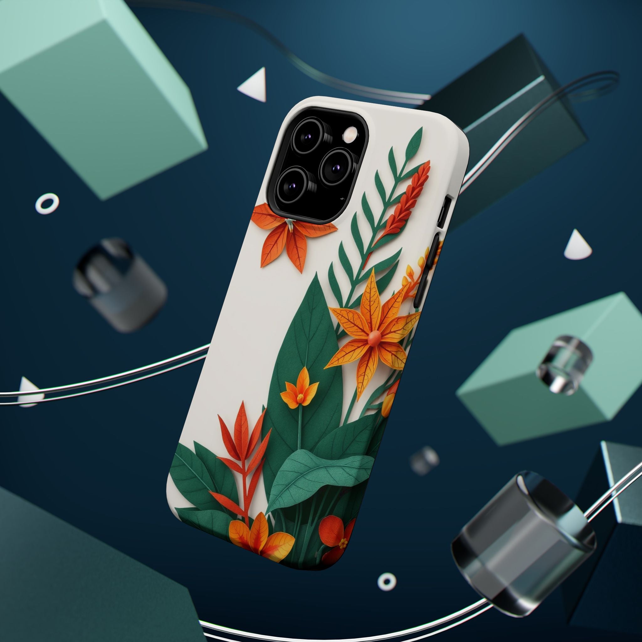 iPhone Jungle Floral Paper Cut Art Bold Modern Everyday Snap Case · iPhone Case