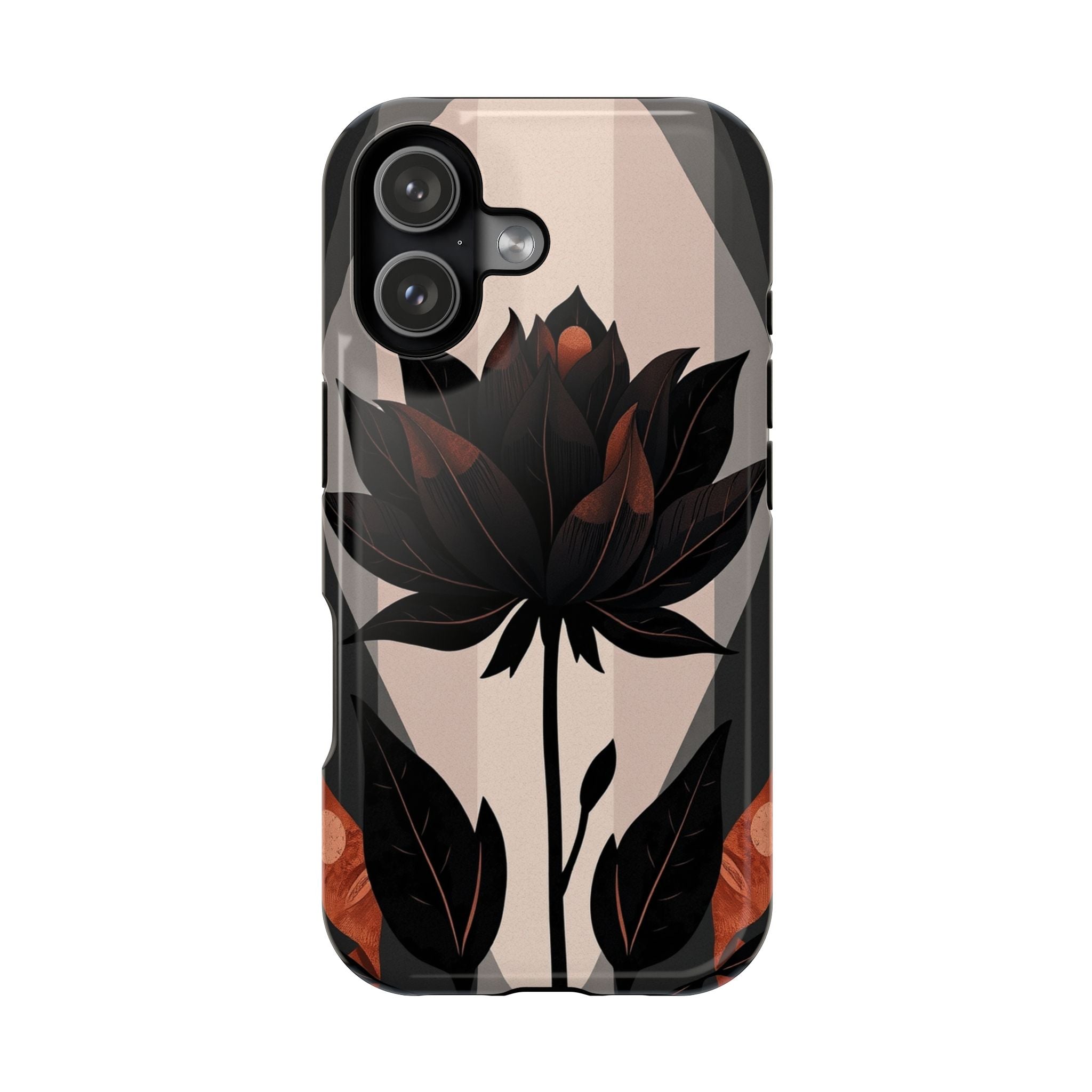 iPhone Charcoal And Copper Floral Silhouette Slim iPhone Everyday · iPhone Case