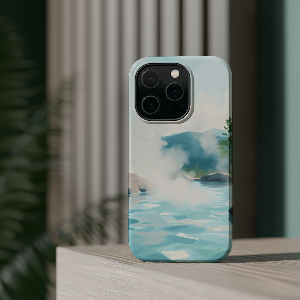iPhone Mint And Blush Hot Spring Steam Slim Everyday Designer Case · iPhone Case