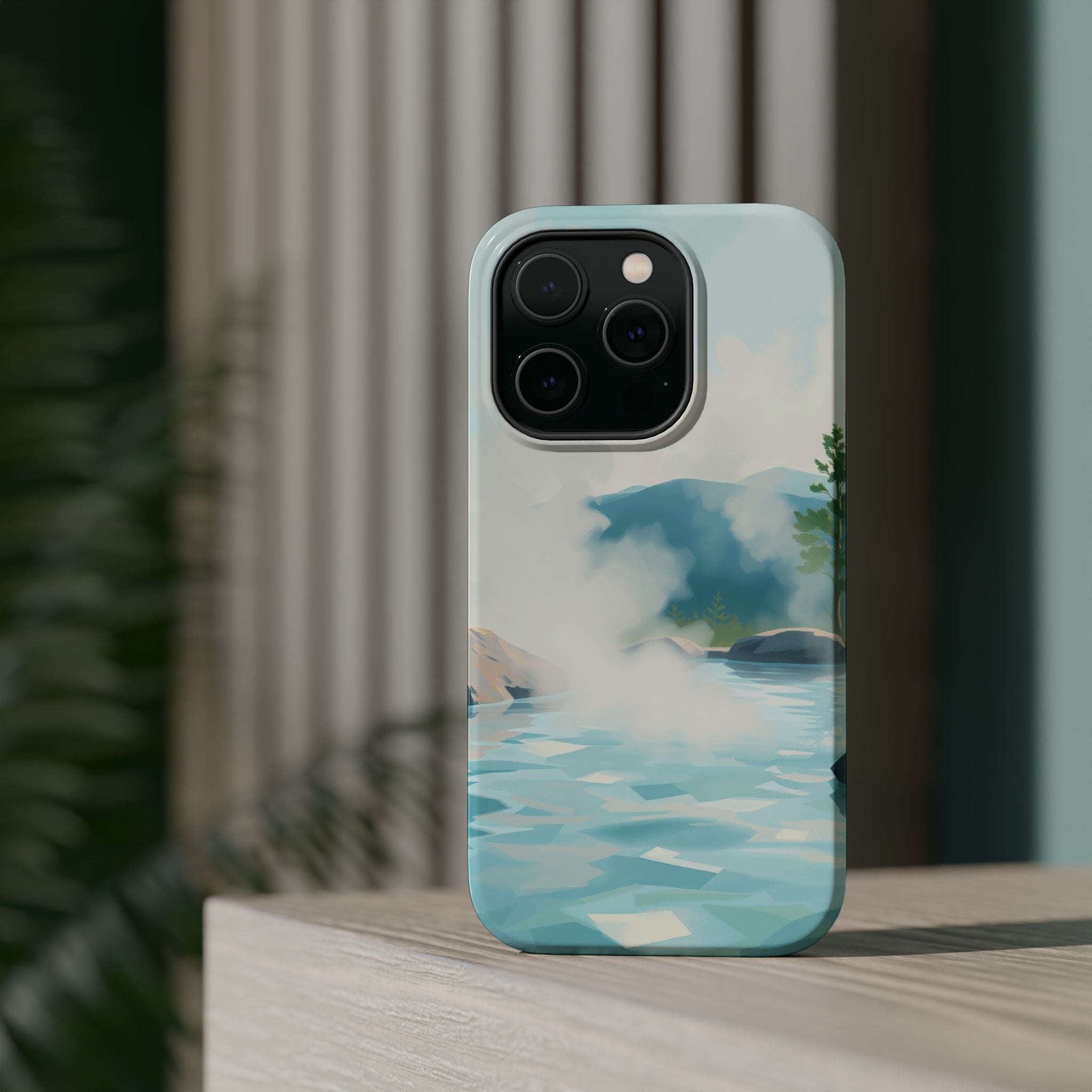 iPhone Mint And Blush Hot Spring Steam Slim Everyday Designer Case · iPhone Case