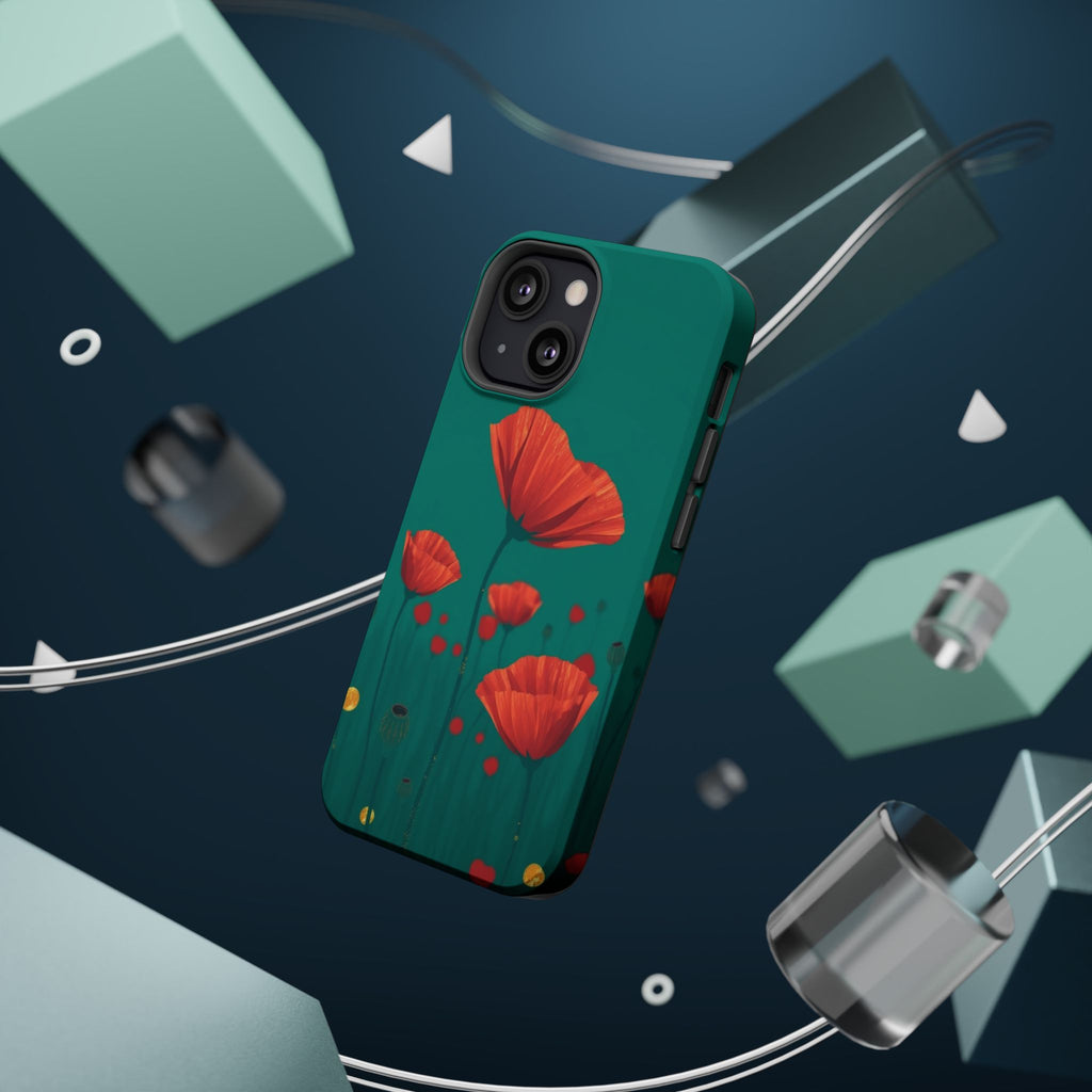 iPhone Earthy Poppy Field Design Bold Modern Everyday Snap Case · iPhone Case