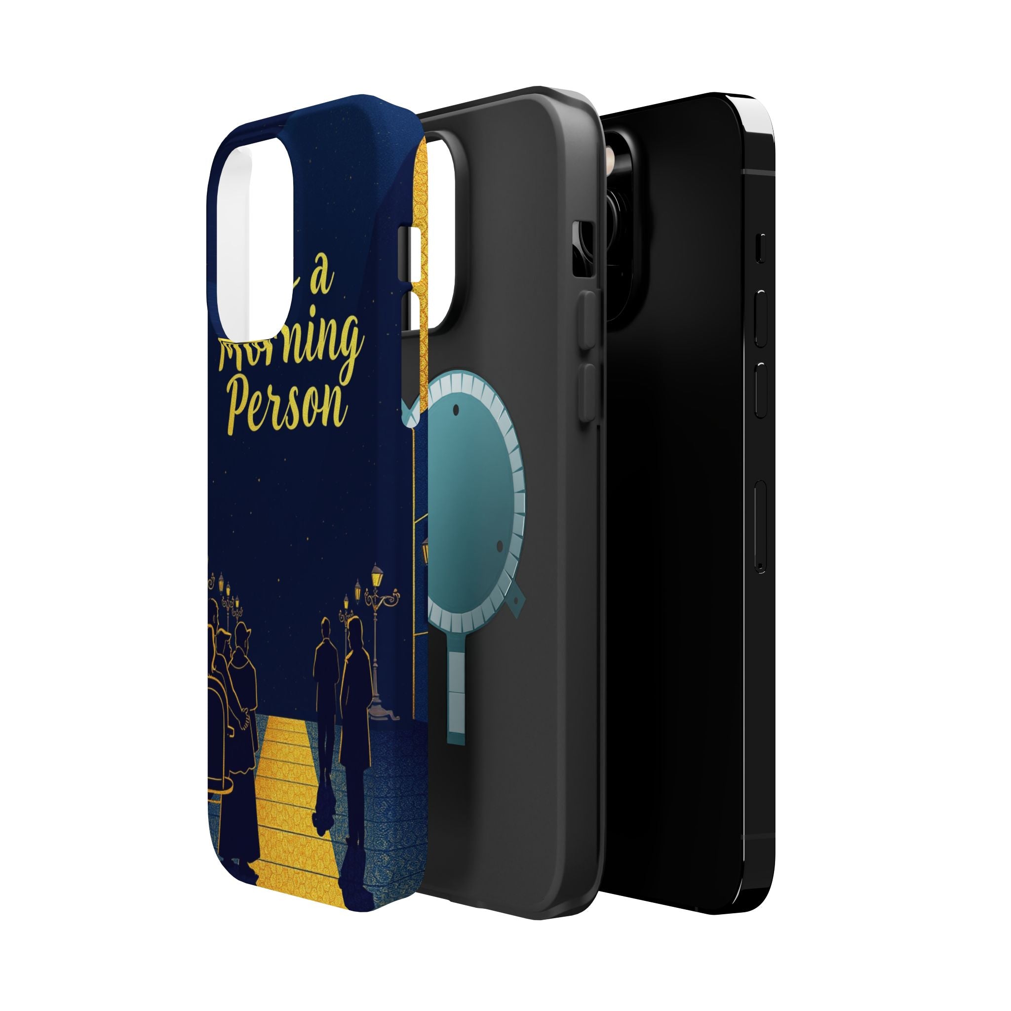 iPhone Midnight Blue And Silver Not a Morning Person Slim Snap Case · iPhone Cas