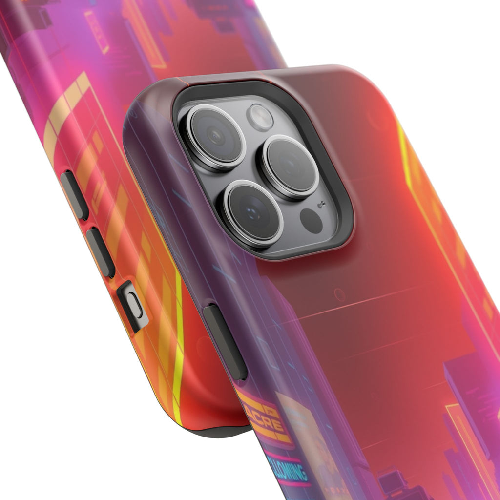 iPhone Dreamy 80s Grid Synthwave Design Slim Everyday Designer Case · iPhone Cas