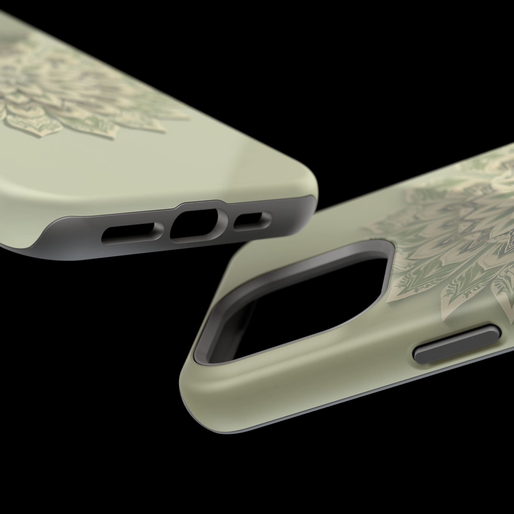 iPhone Sage And Ivory Floral Mandala Slim Everyday Designer Case · iPhone Case