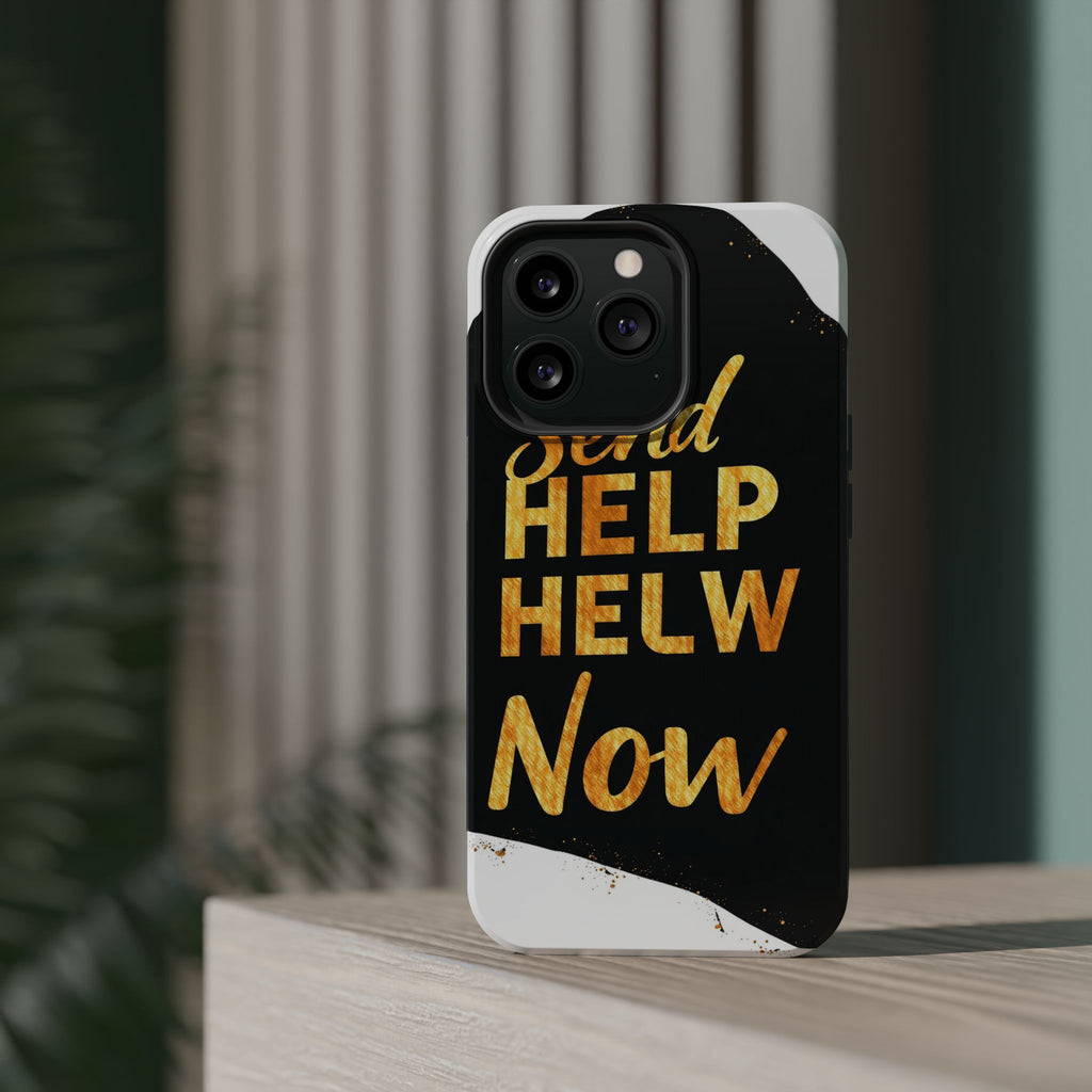 iPhone Send Help Now Enchanted Art Bold Modern Everyday Snap Case · iPhone Case