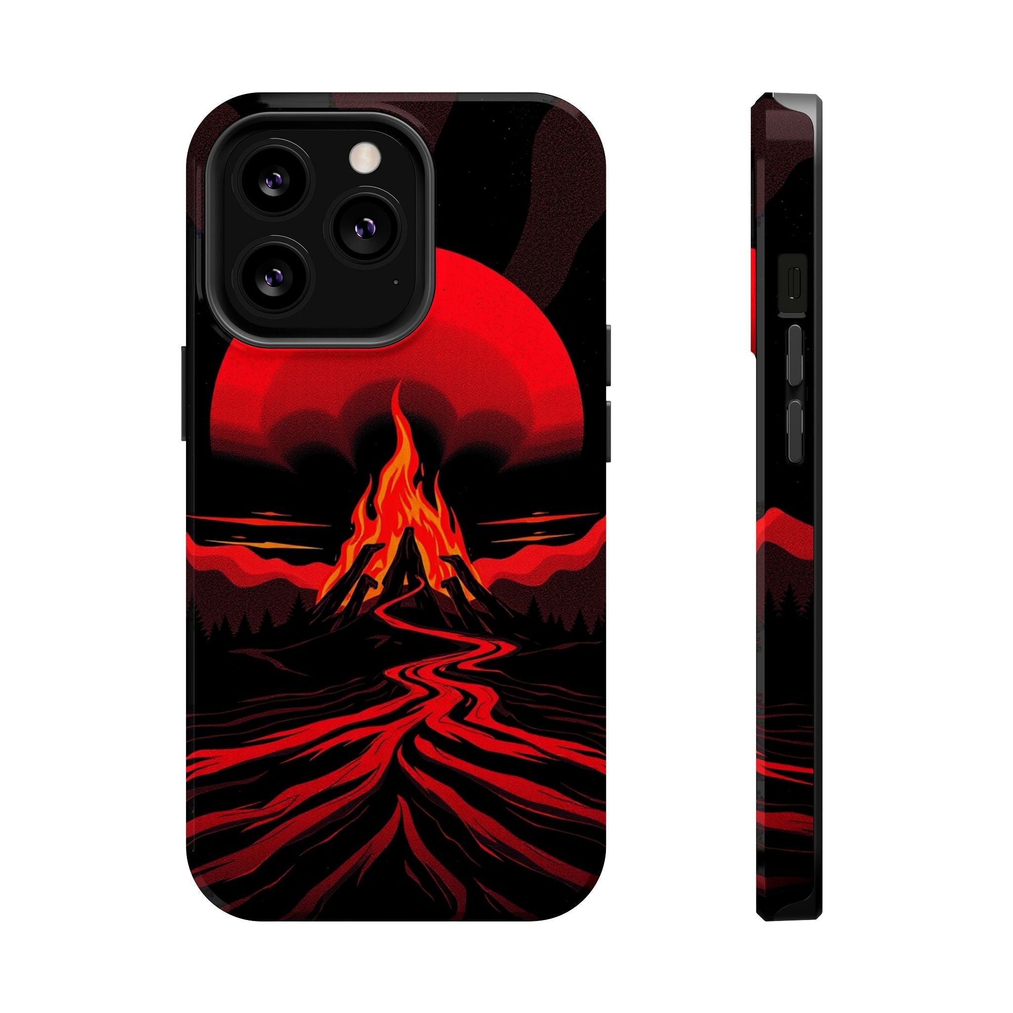 iPhone Black And Crimson Wildfire Glow Slim Everyday Designer Case · iPhone Case