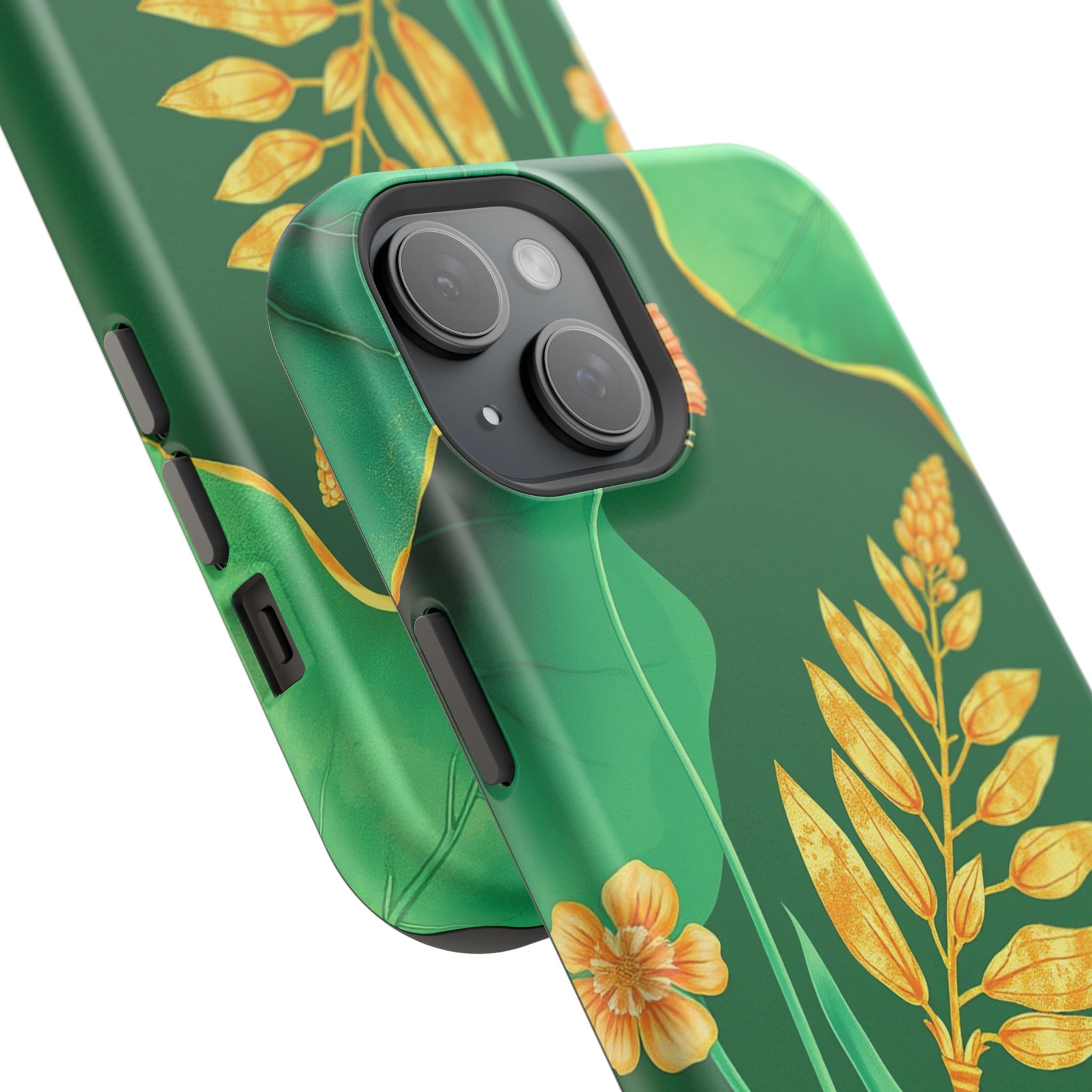 iPhone Emerald Green And Gold Botanical Illustration Ga Slim Snap Case · iPhone