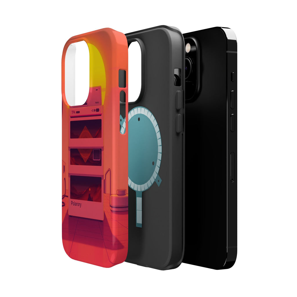 iPhone Polaroid Stack Memory Neon Cyberpunk Slim Everyday Designer Case · iPhone